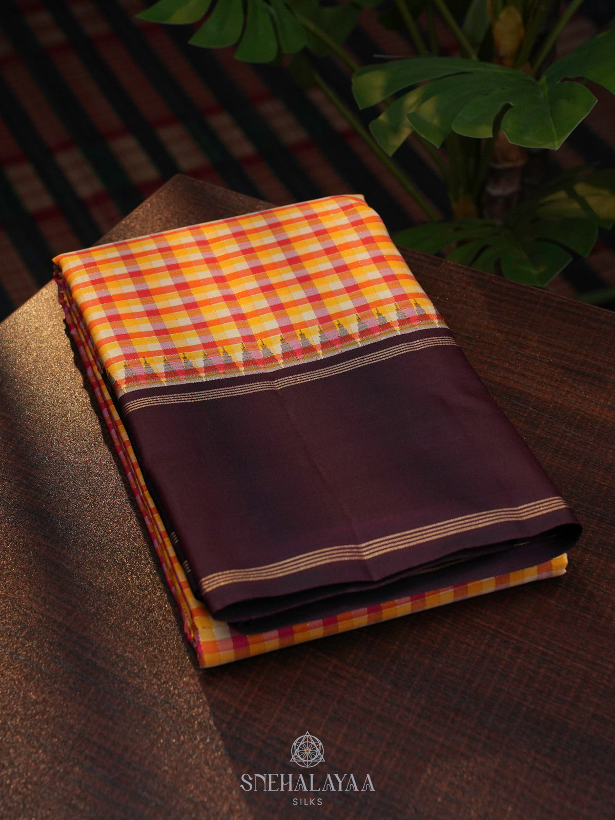 Multicolour Checks Kanjivaram Silk Saree