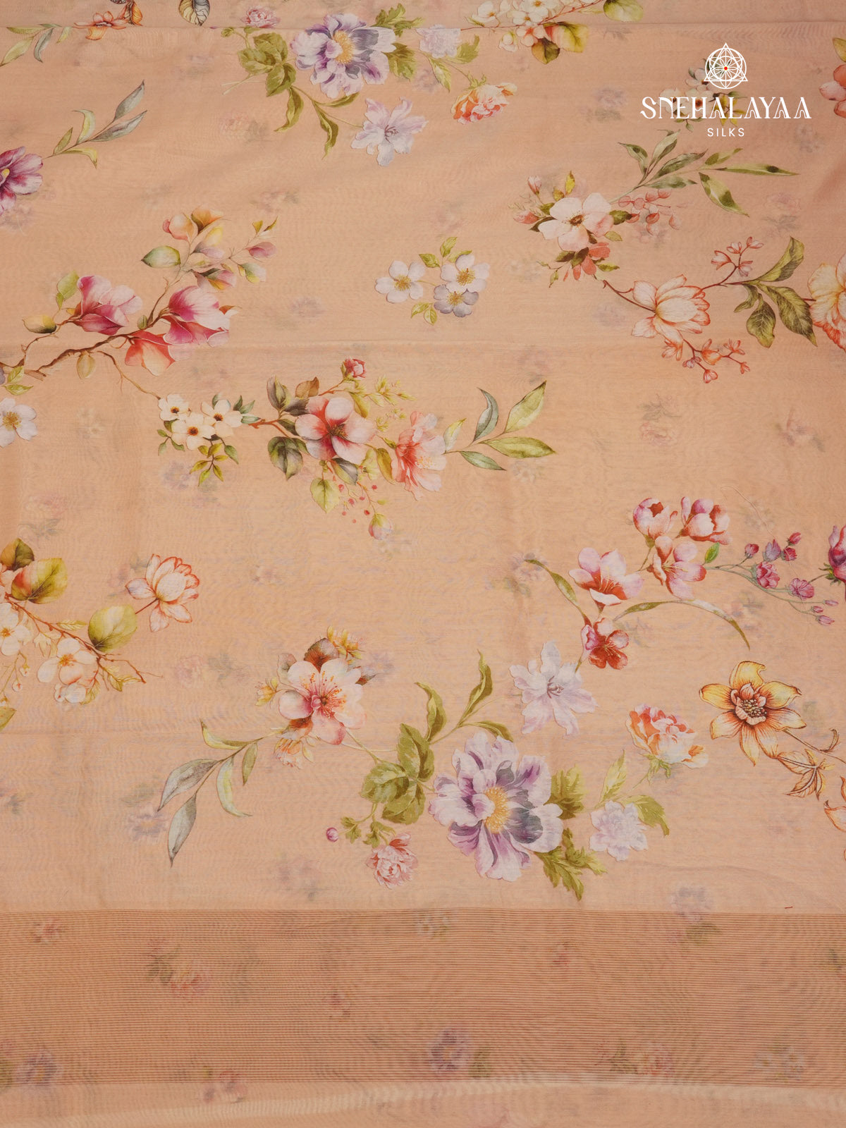 Peach Chanderi Saree