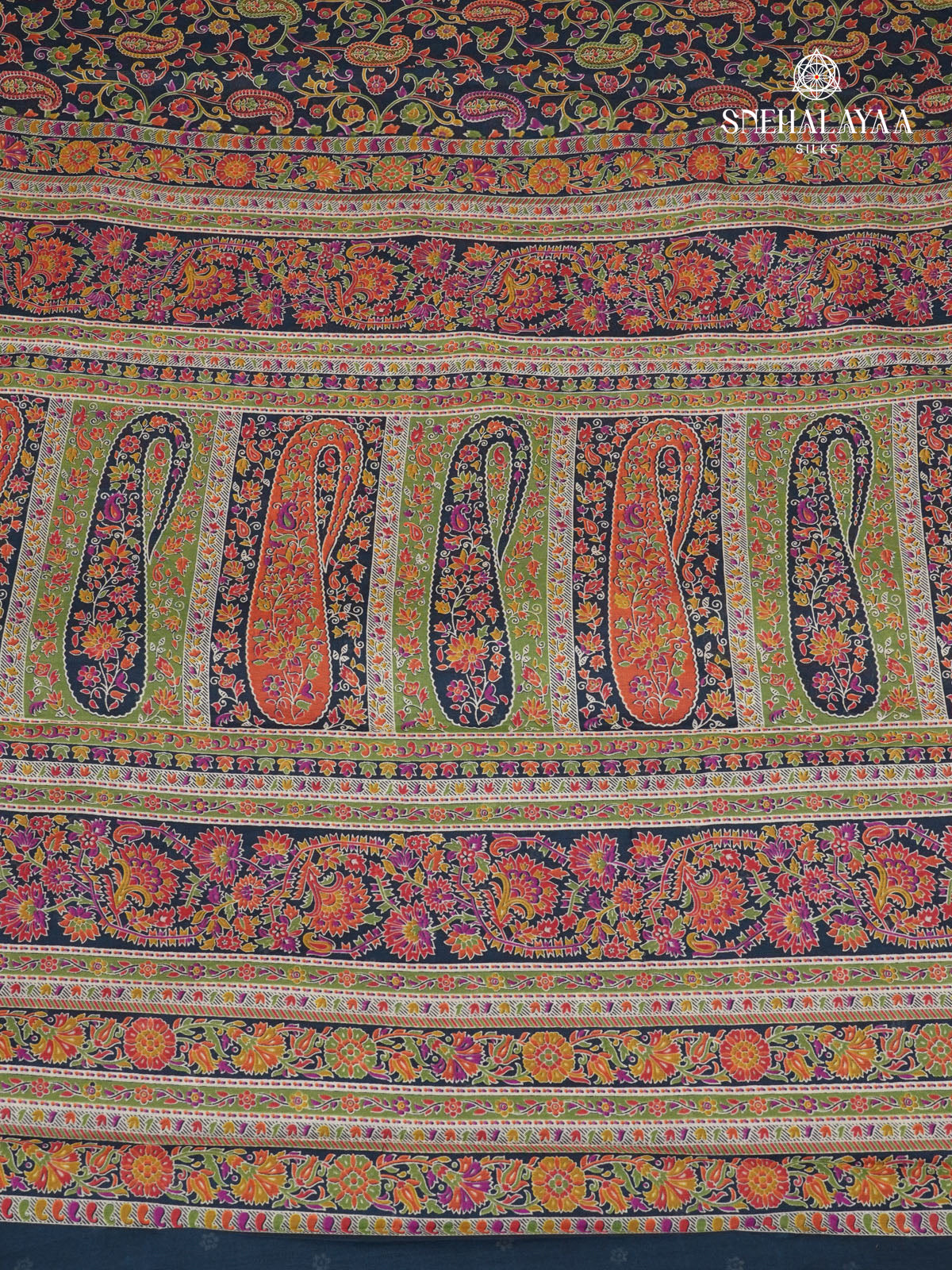 Navy Blue Dola Silk Saree