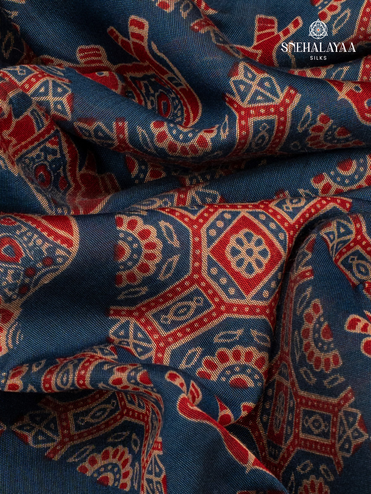 Navy Blue Dola Silk Saree