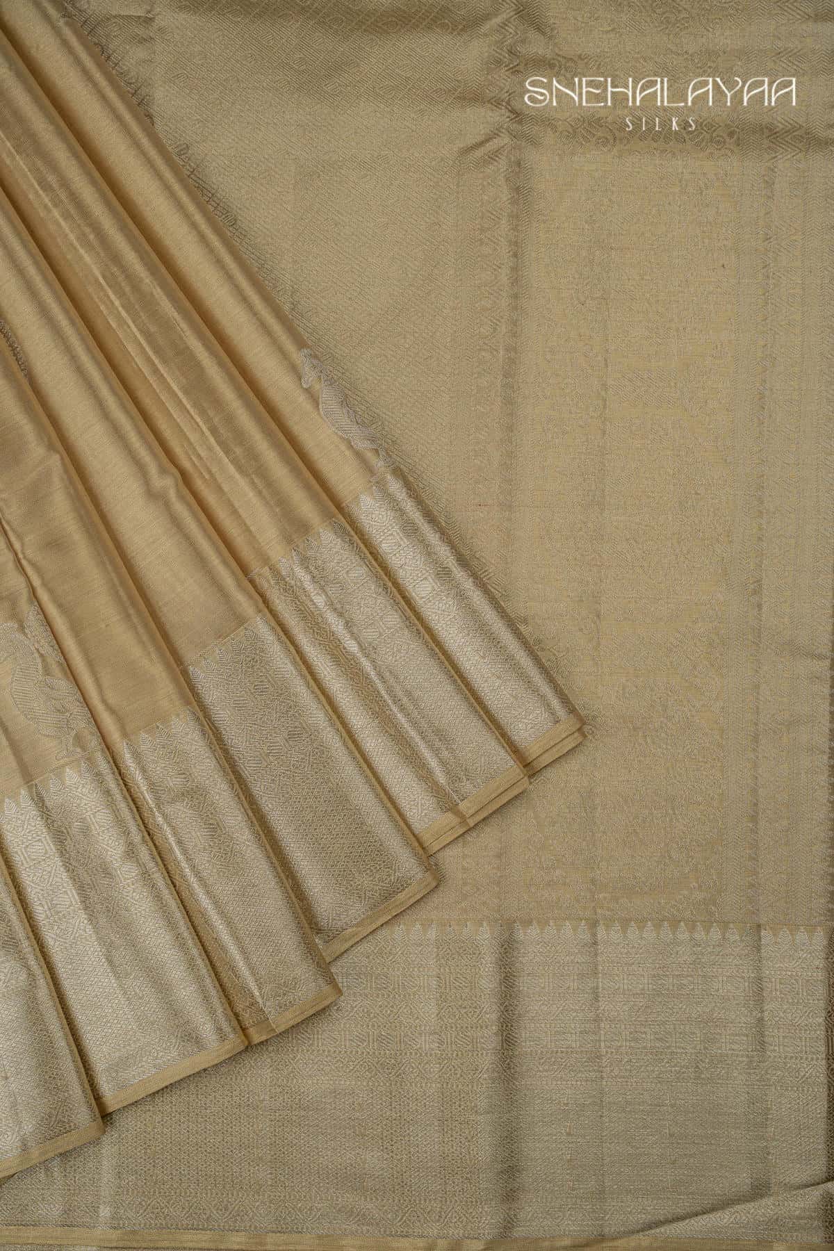 Golden Kancheevaram Tissue Silk Saree