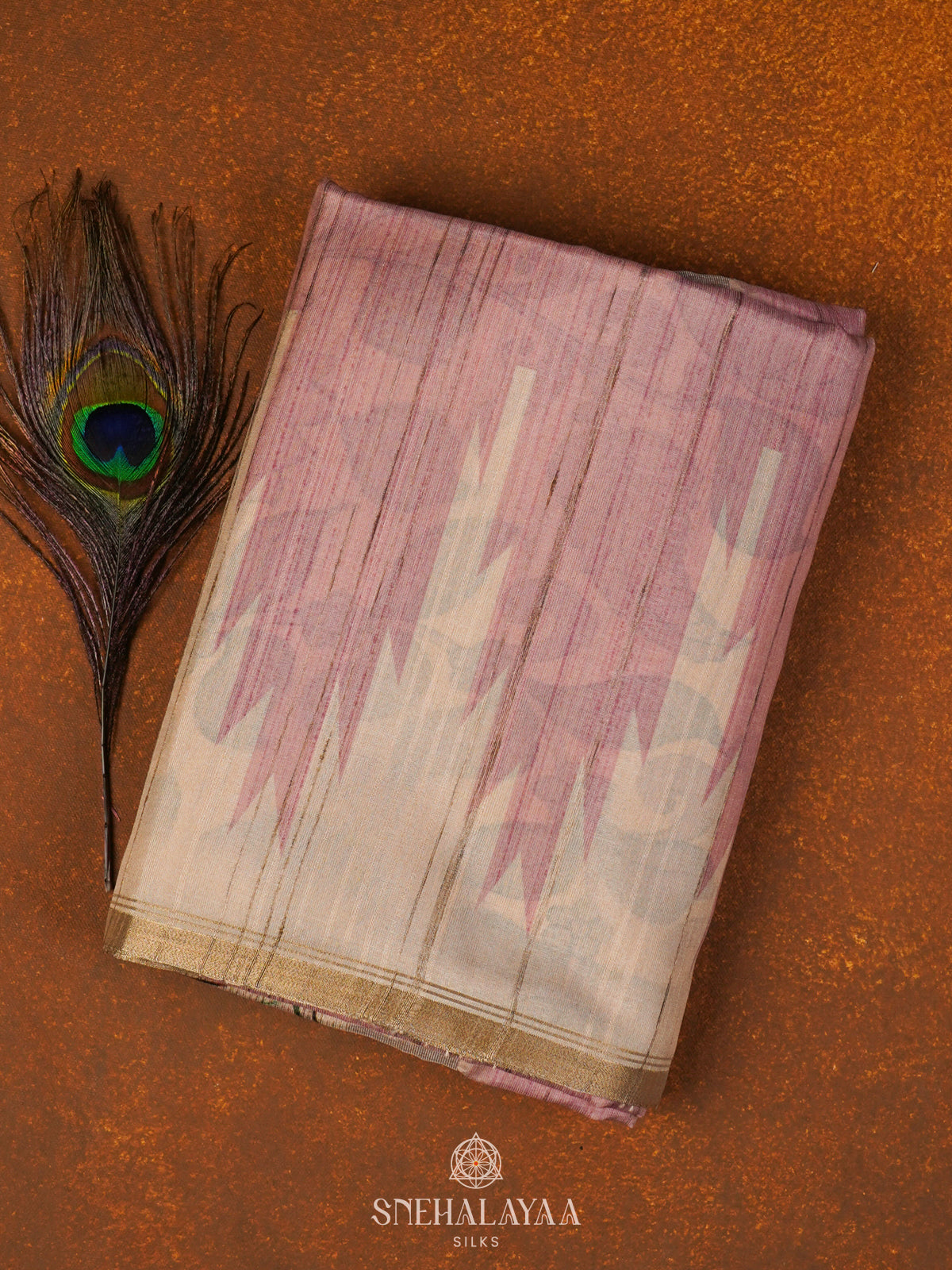 Pale Pink Tussar Saree