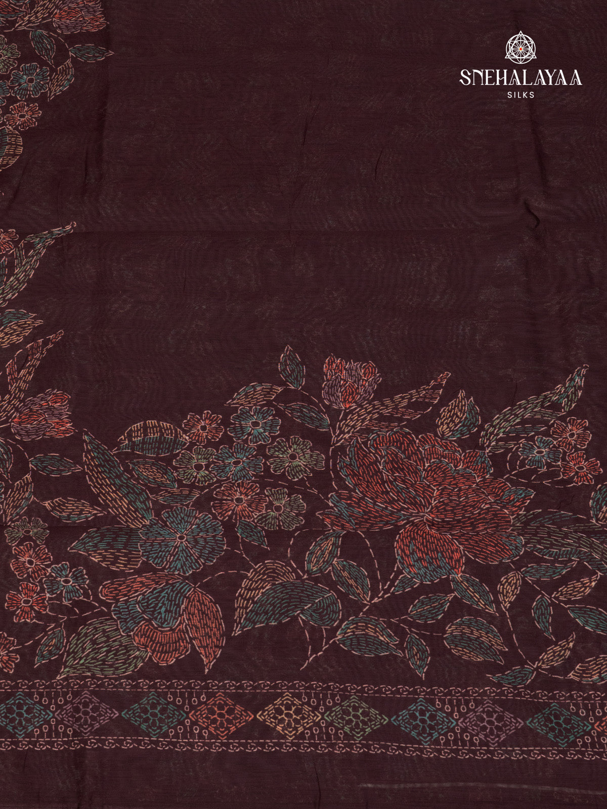 Burgundy Linen Saree