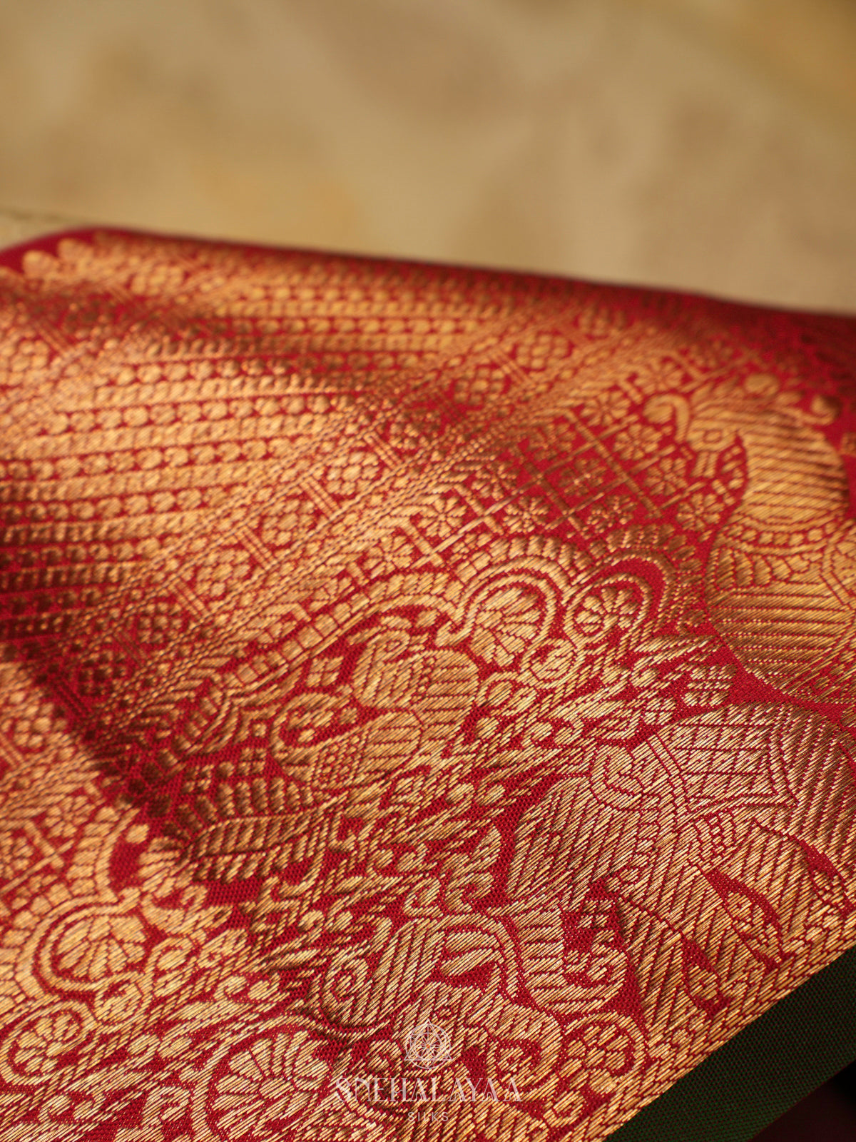 Cream Kanjivaram Silk Saree