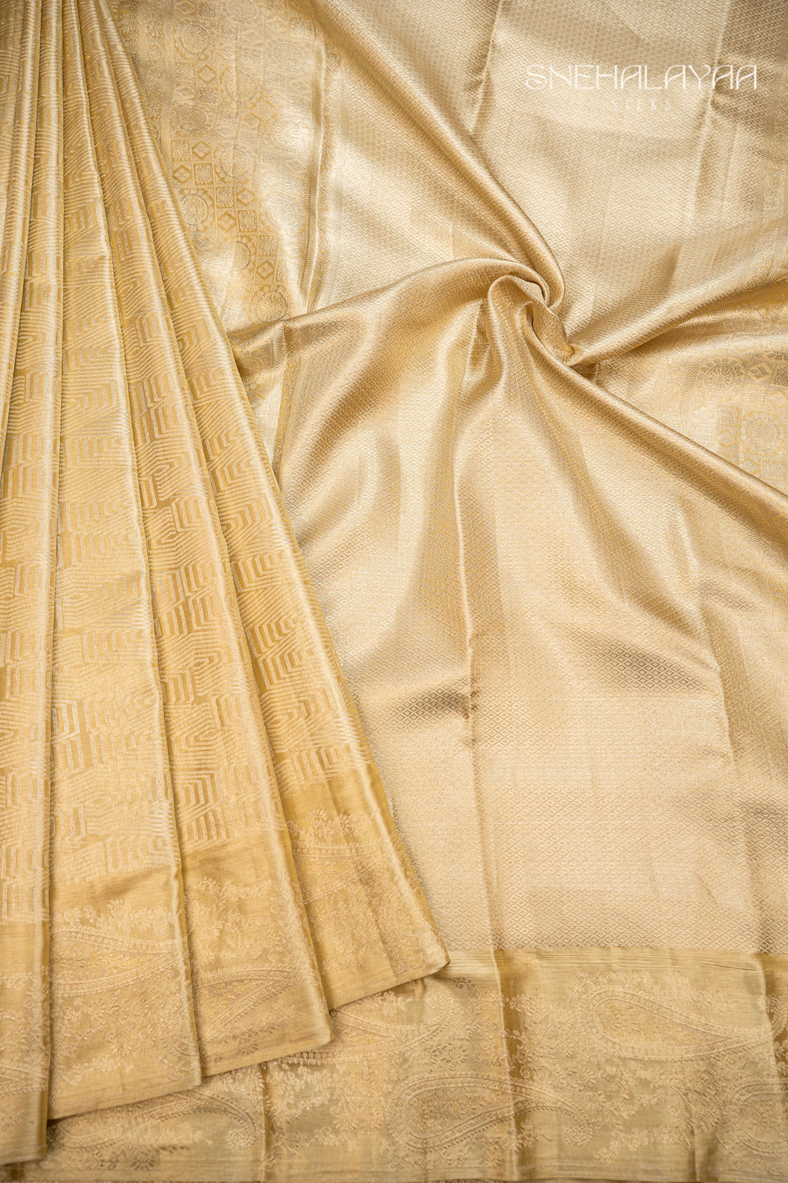 Gold Kancheevaram Silk Saree