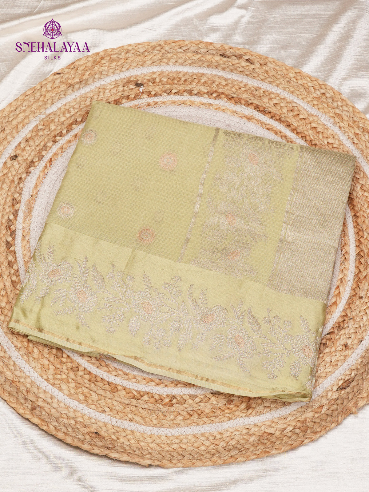 Mehendi Green Banaras Silk Saree