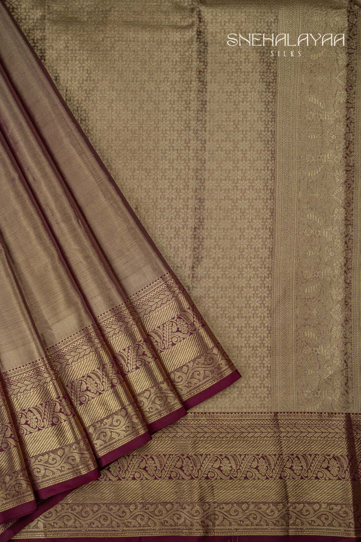 Gold Kancheevaram Tissue Silk Saree