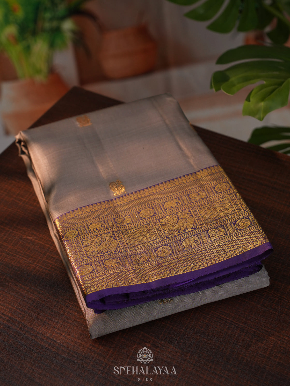 Lilac Kanjivaram Silk Saree