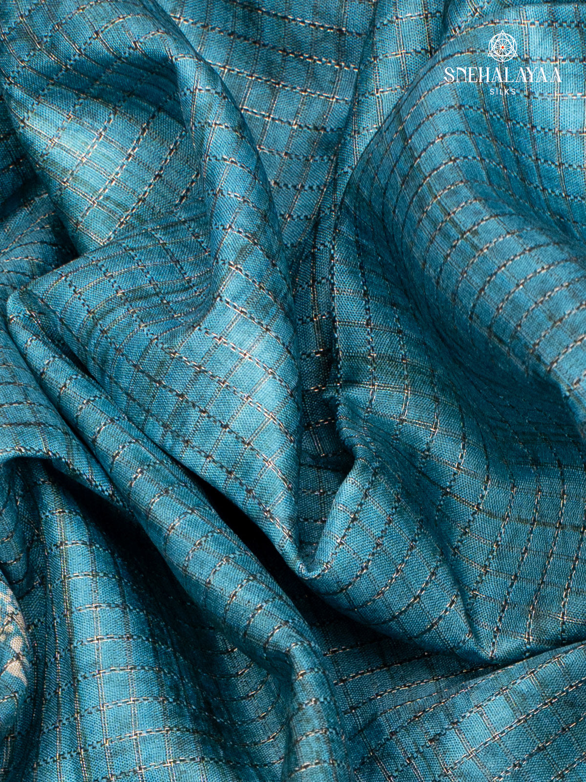Pastel Blue Tussar Saree