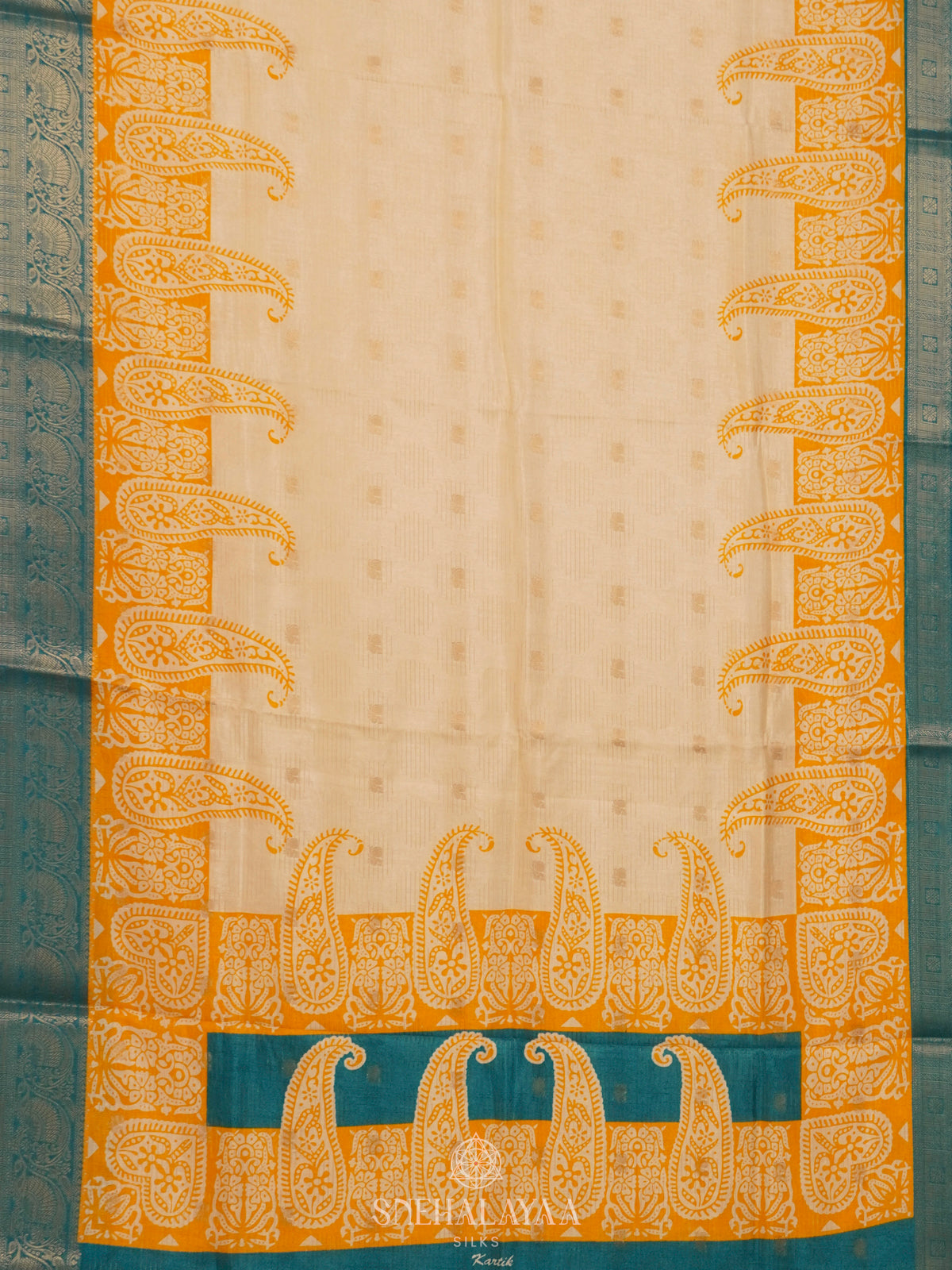 Beige Dola Silk Saree