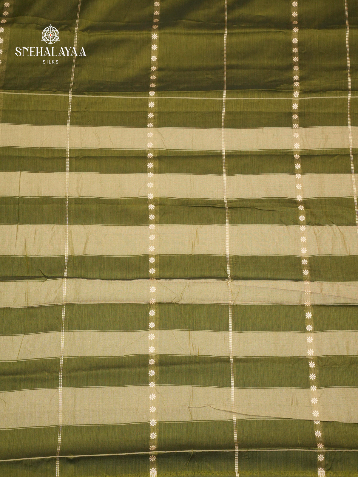 Olive Green Narayanpet Cotton Saree