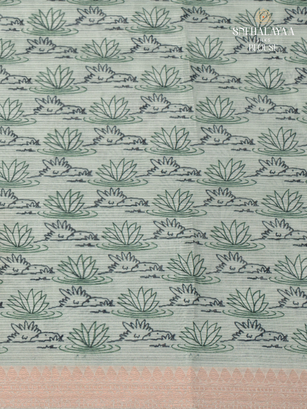 Teal Green Kota Embroidery Saree