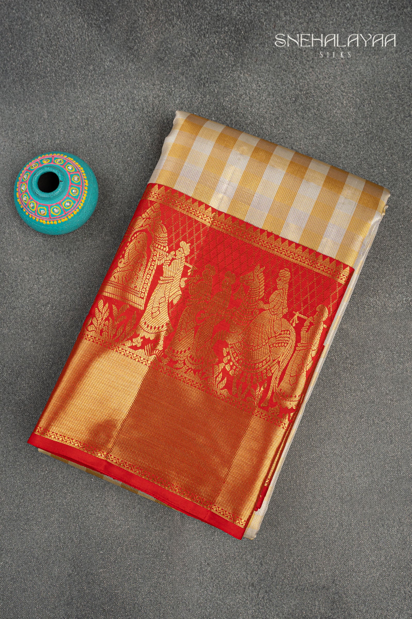 Off White Kancheevaram Silk Saree