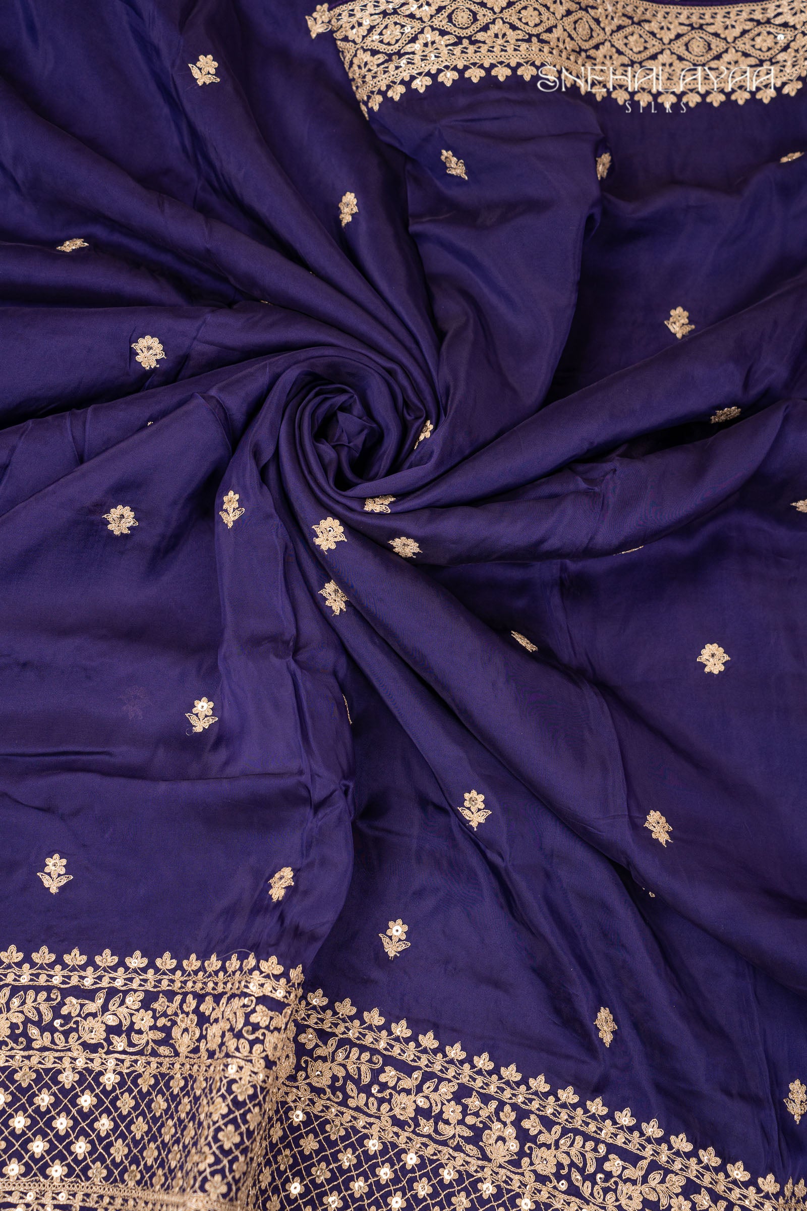Indigo Blue Designer Saree