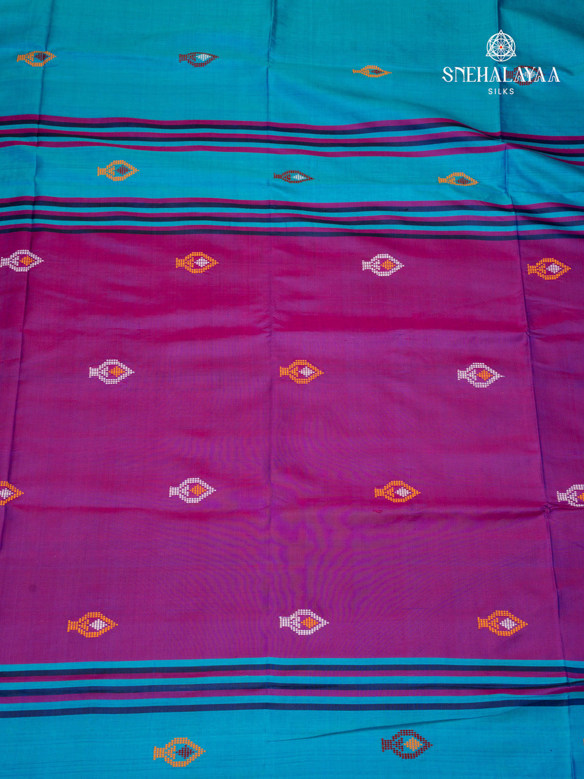 Blue Katan Silk Saree