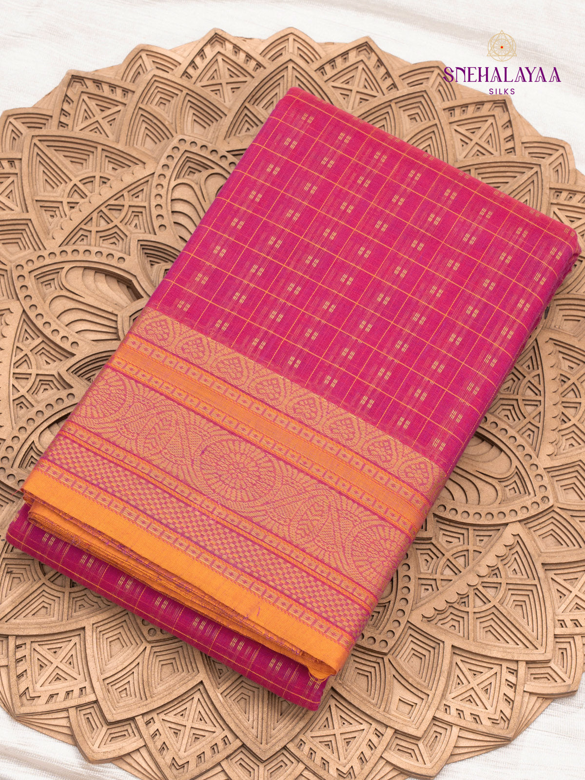 Pink  Kanchi Cotton Saree