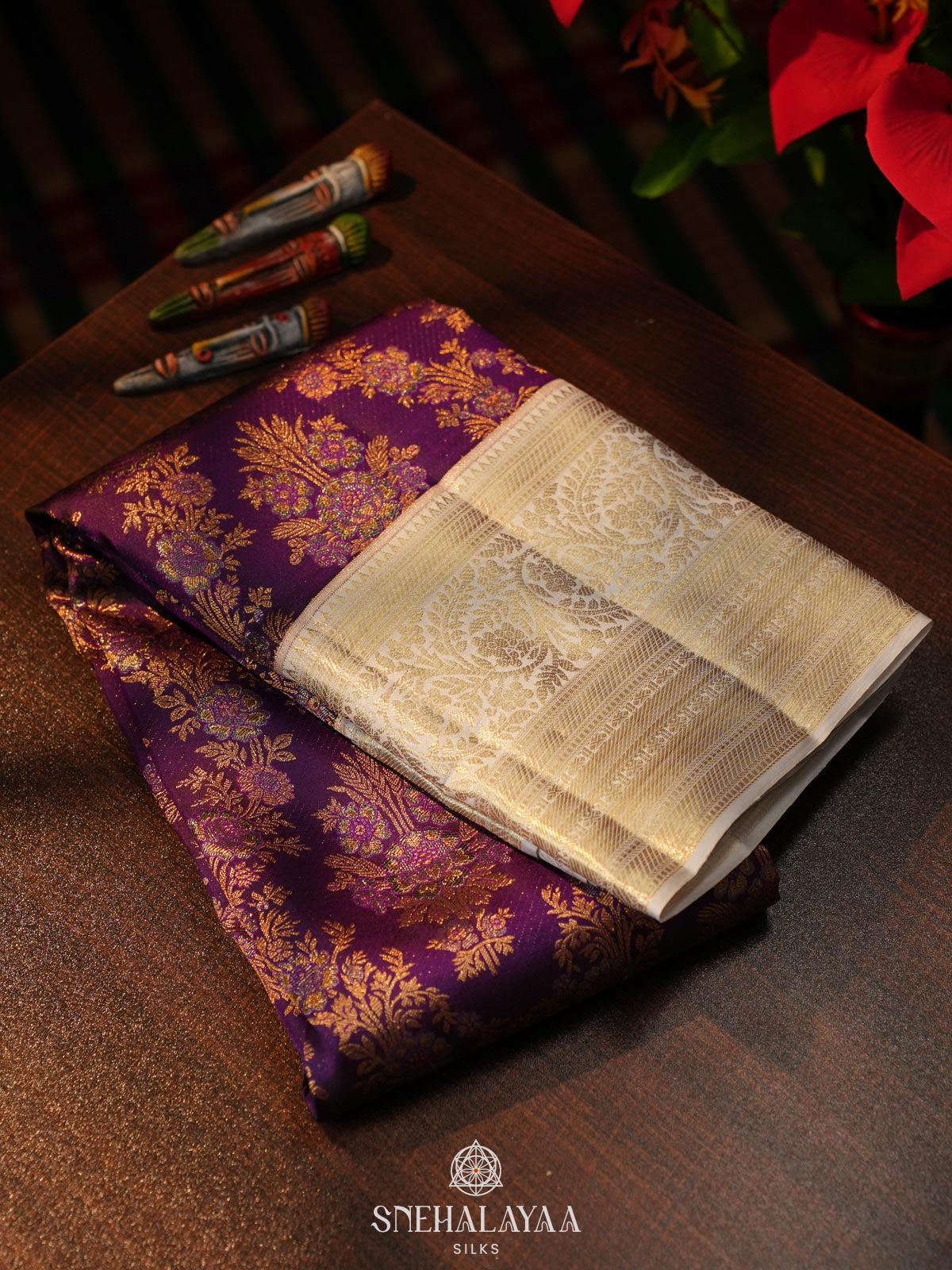 Rich Purple Kanjivaram Silk Saree