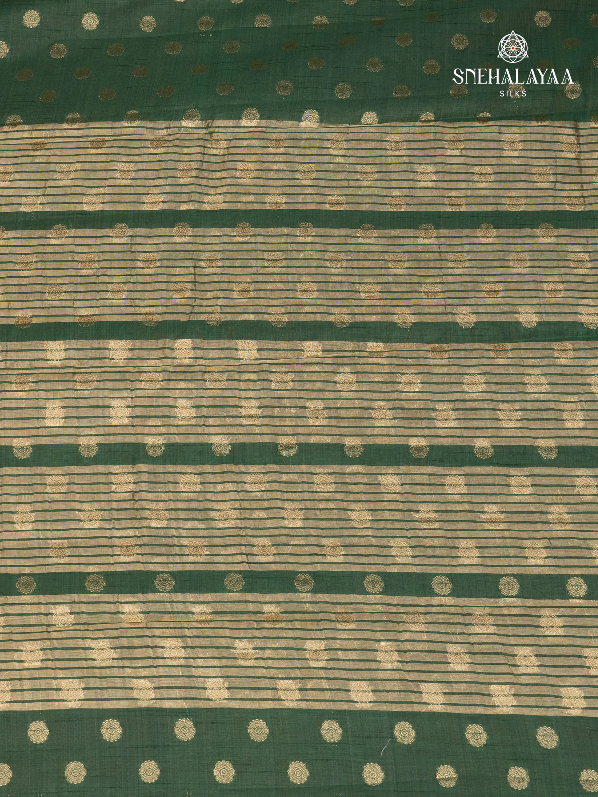 Forest Green Raw Silk Saree