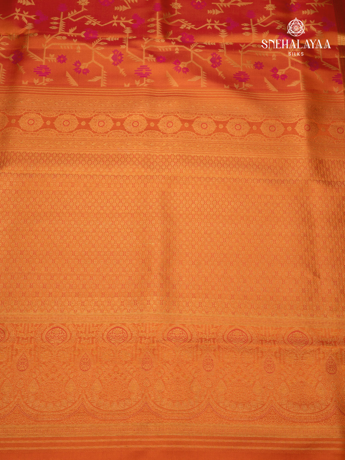 Orange Kanjivaram Silk Saree