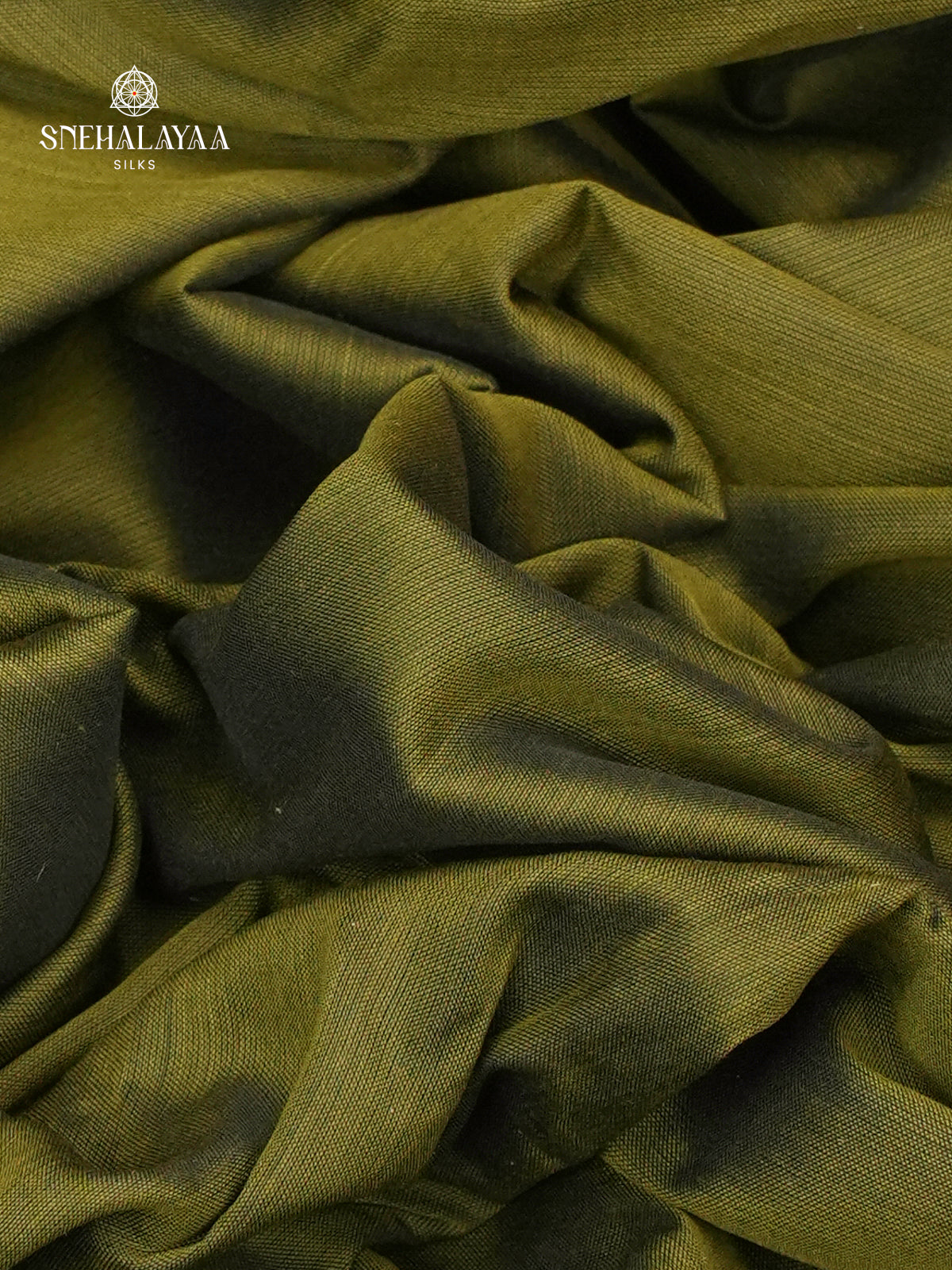 Olive Green Narayanpet Cotton Saree