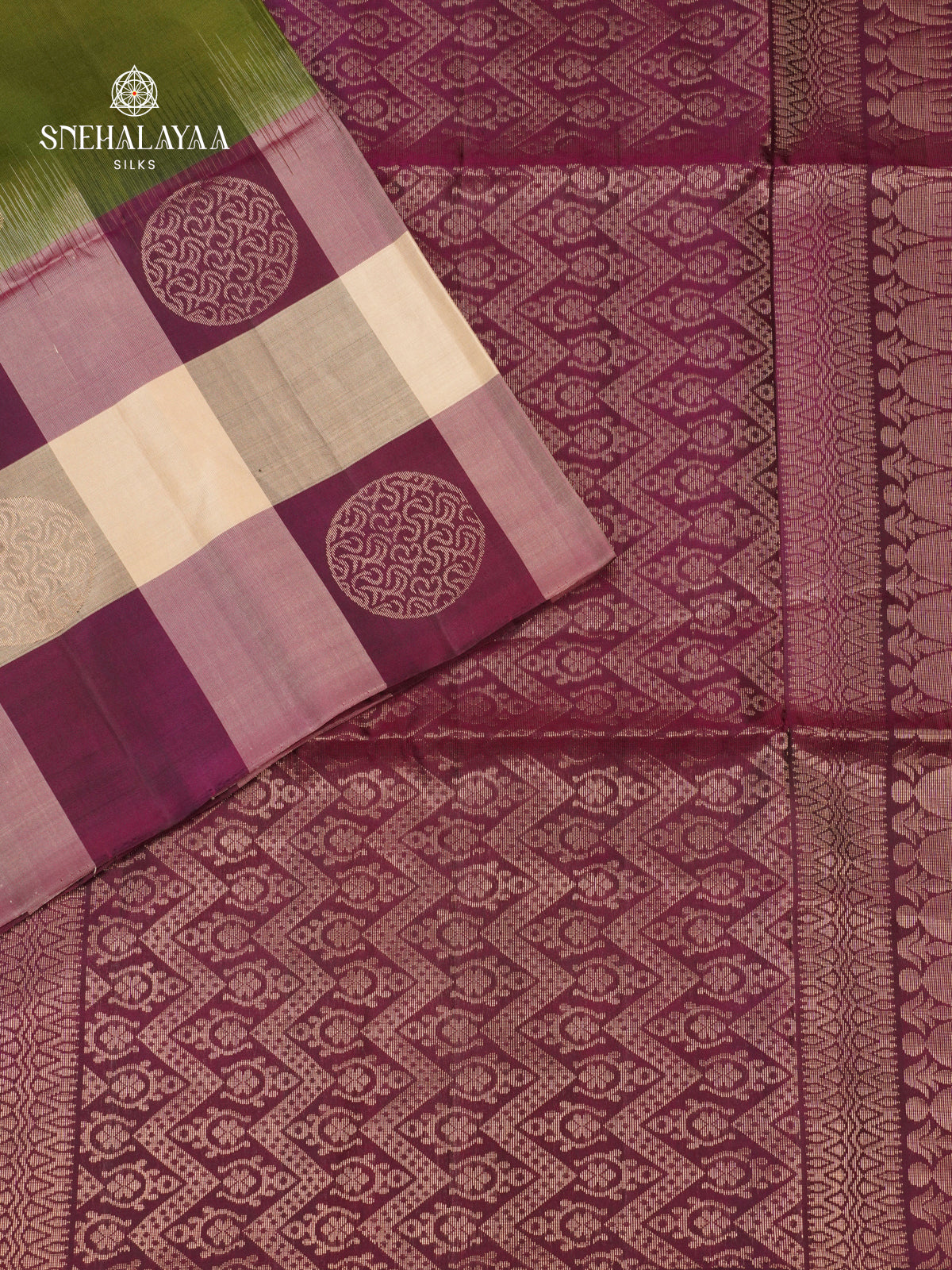 Olive Green Soft Silk Saree