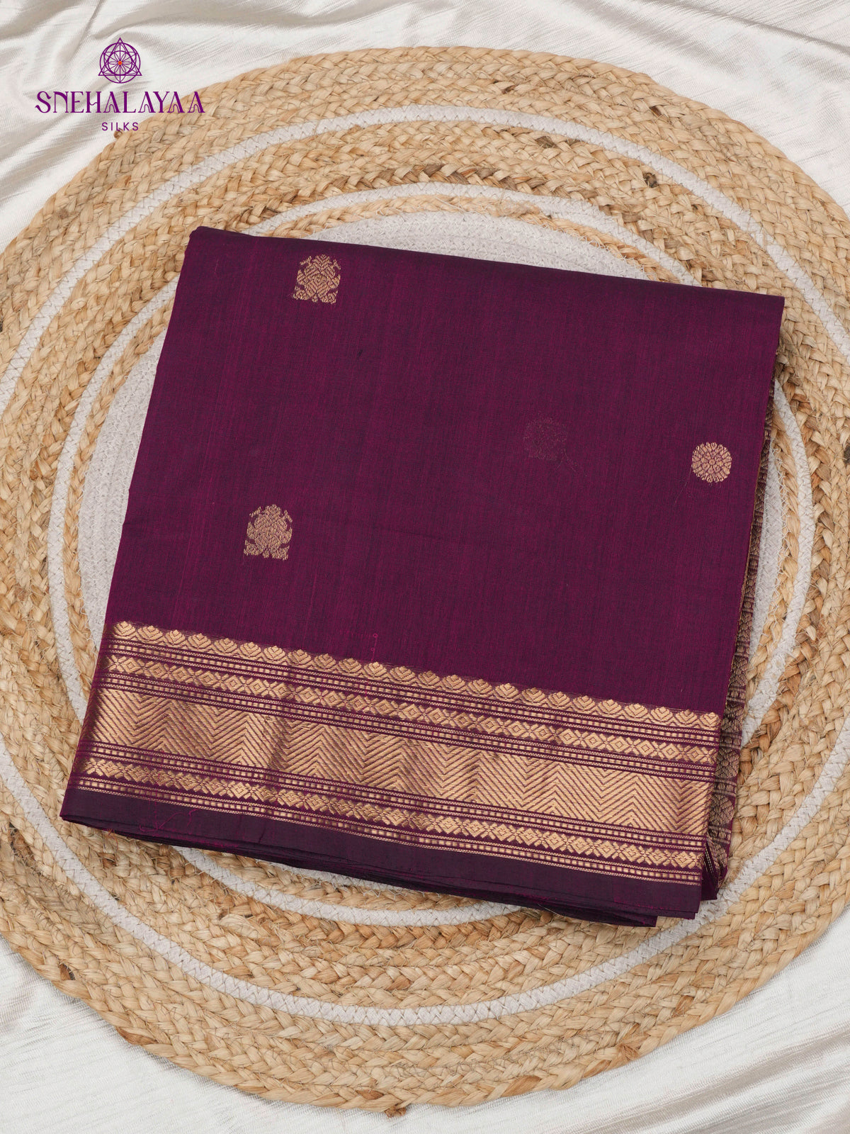 Purple Venkatagiri Cotton Saree