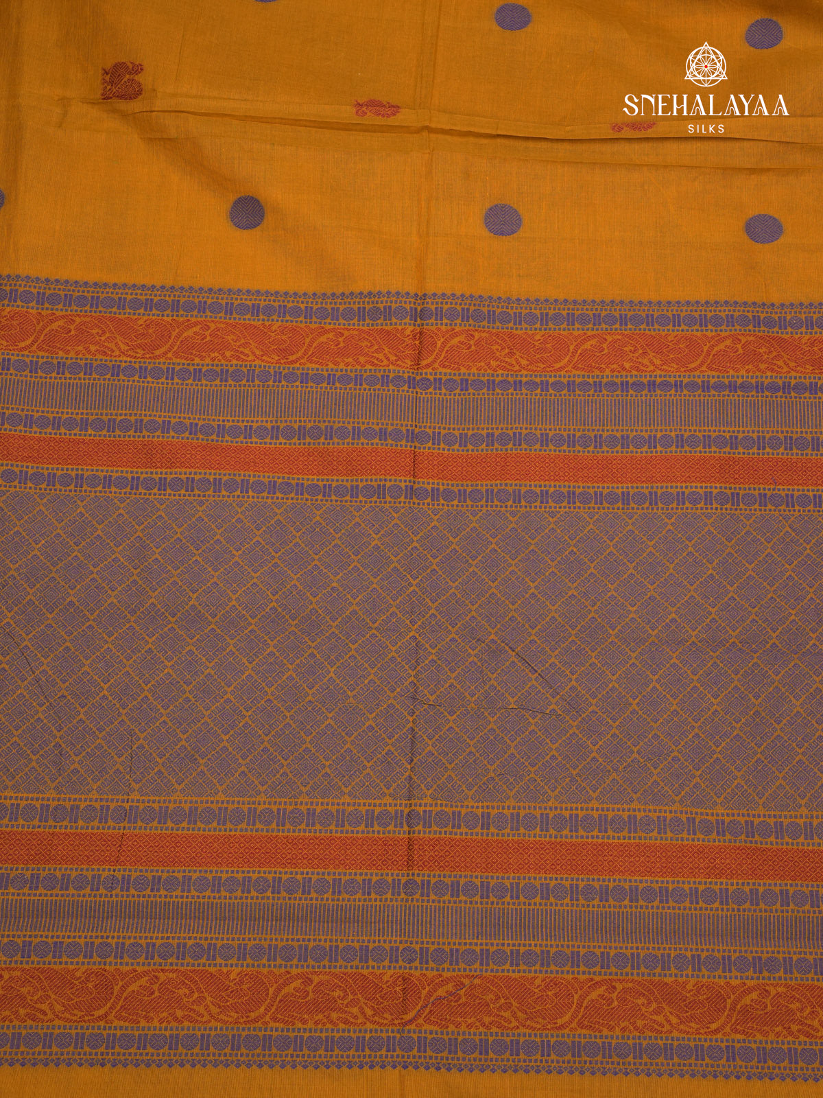 Mustard Yellow Kanchi Cotton Saree