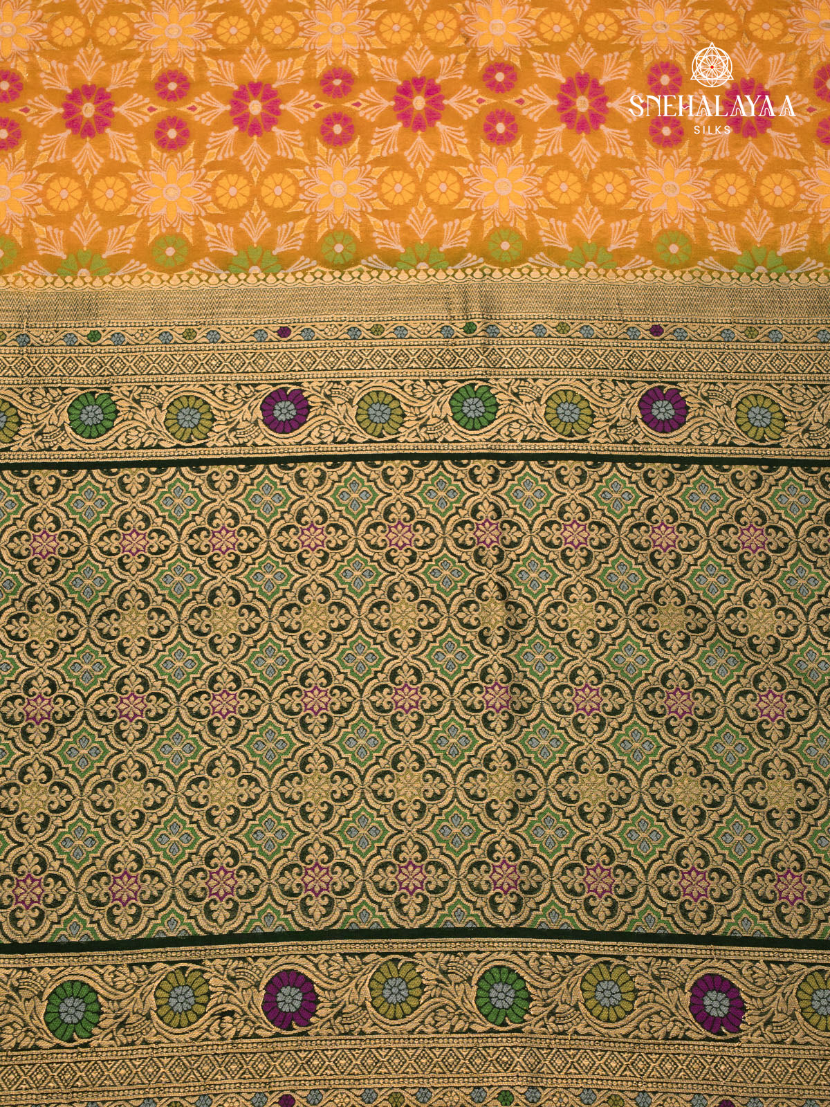 Orange Ikat Silk Saree