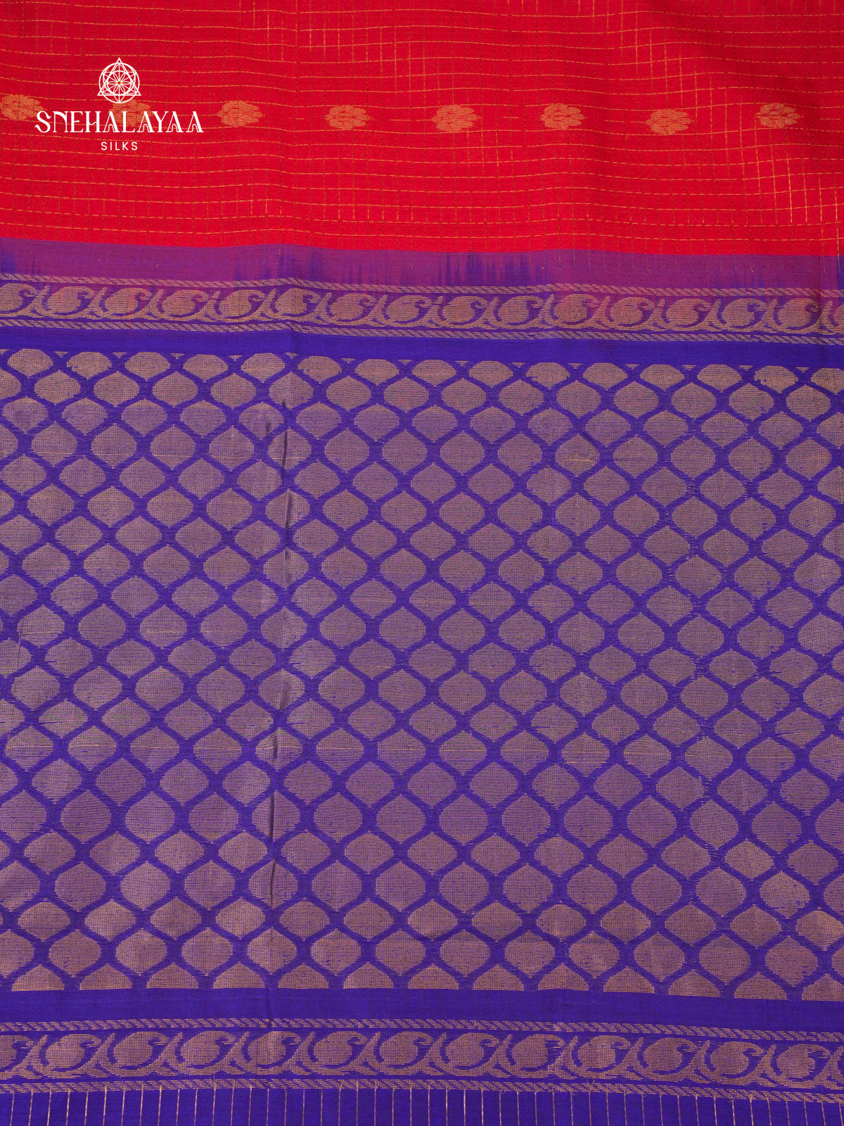 Rust Brown Kuppadam Silk Cotton Saree with Zari Border