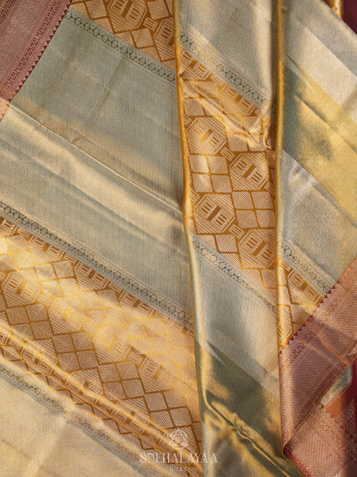 Pale Yellow Kanjivaram Silk Saree