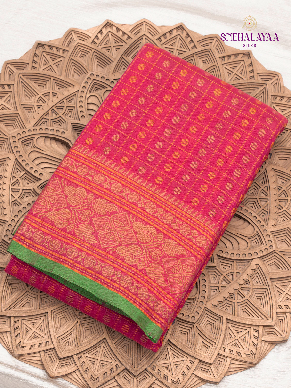 Red Kanchi Cotton Saree