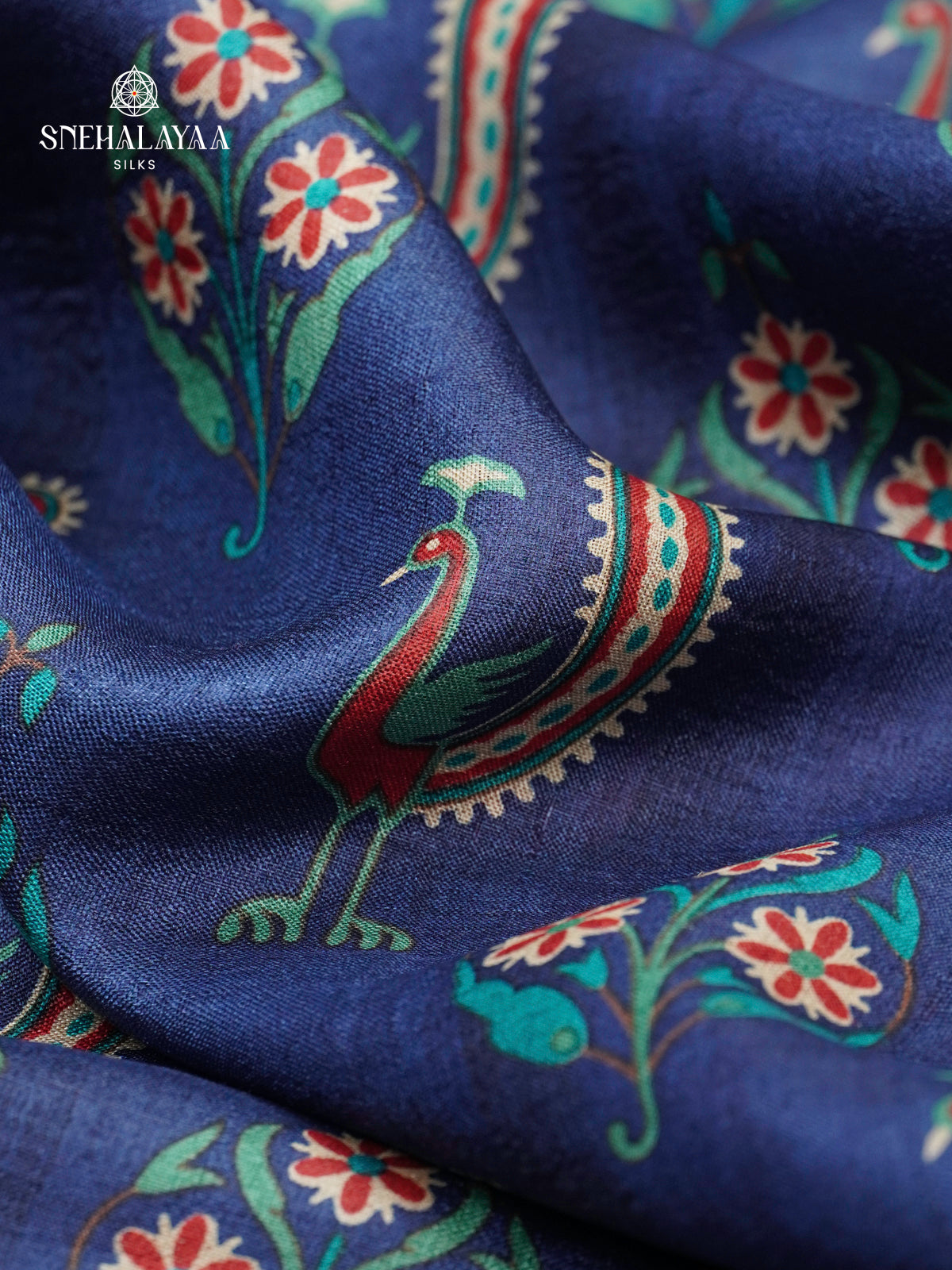 Blue Tussar Saree