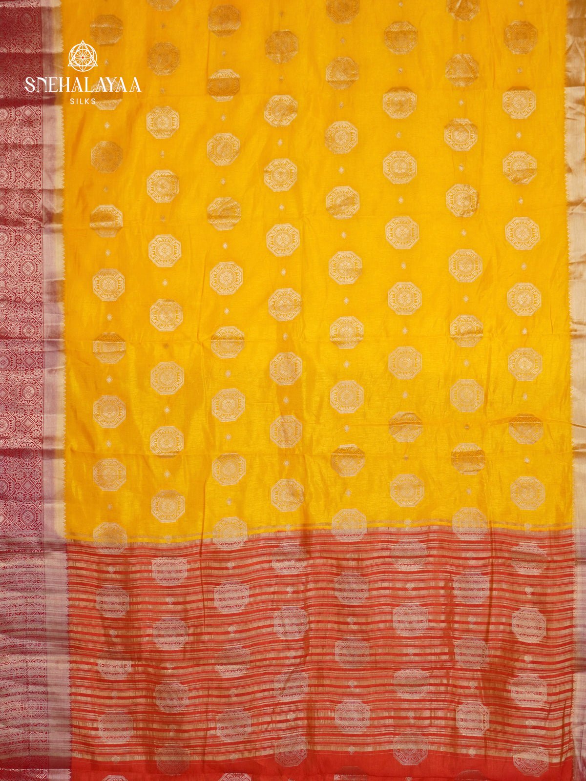 Mango Yellow Raw Silk Saree