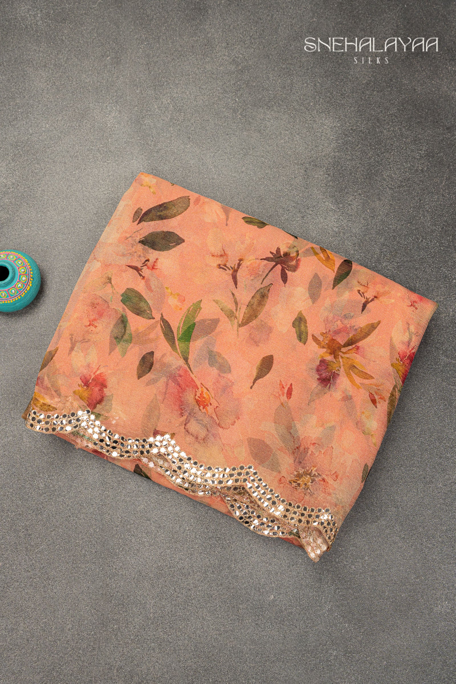 Cantaloupe Orange Crush Saree