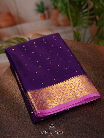 Purple Mysore Silk Saree
