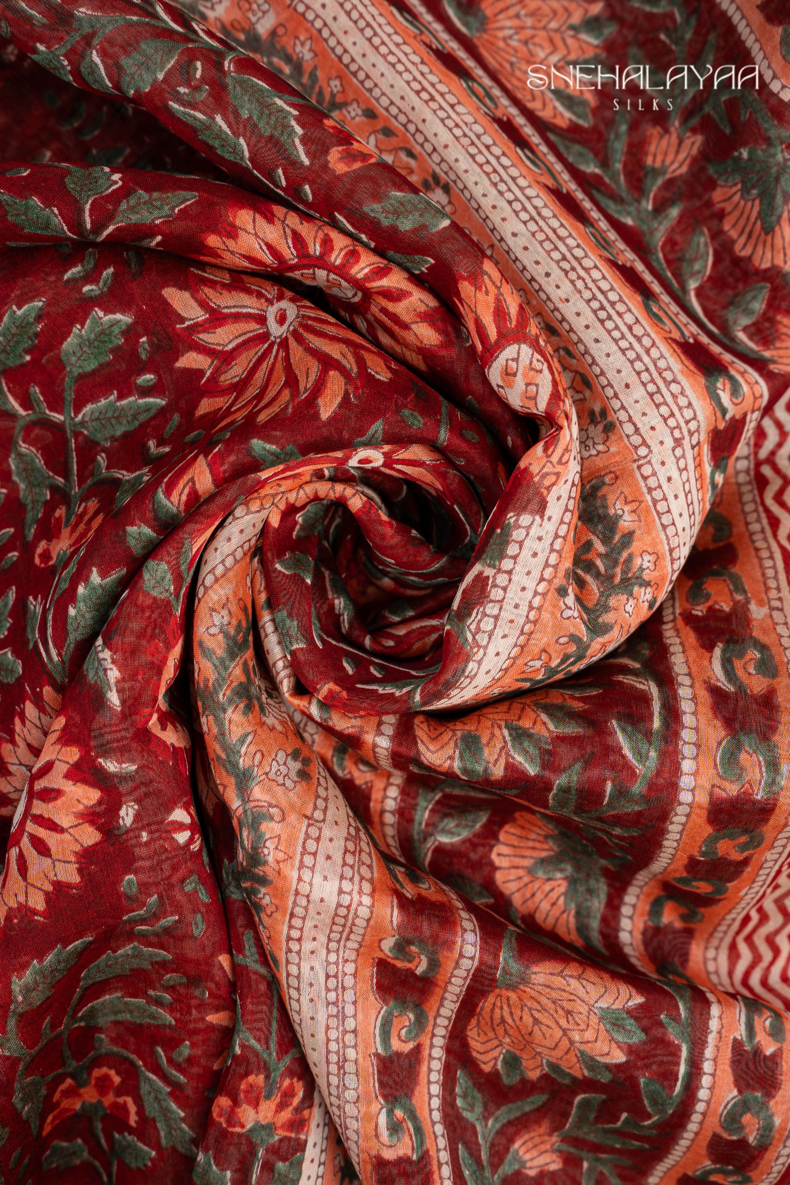 Berry Red Chanderi Saree