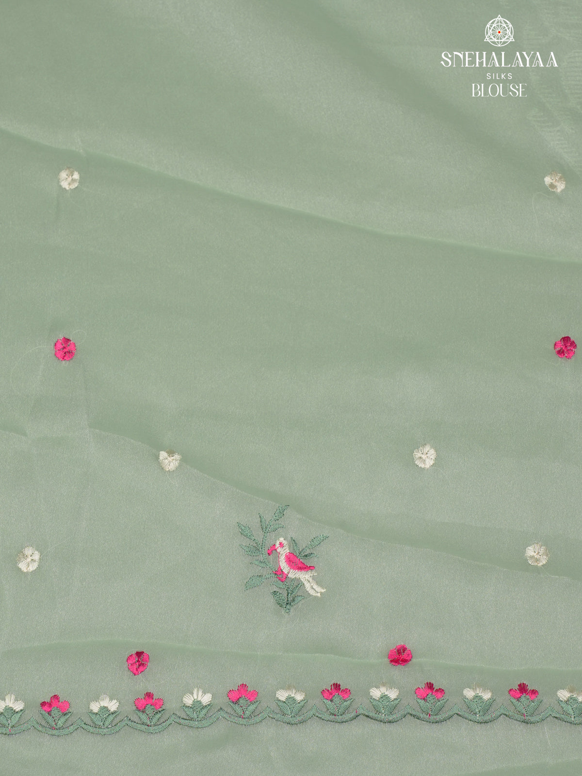 Pale Green Embroidery Designer Saree