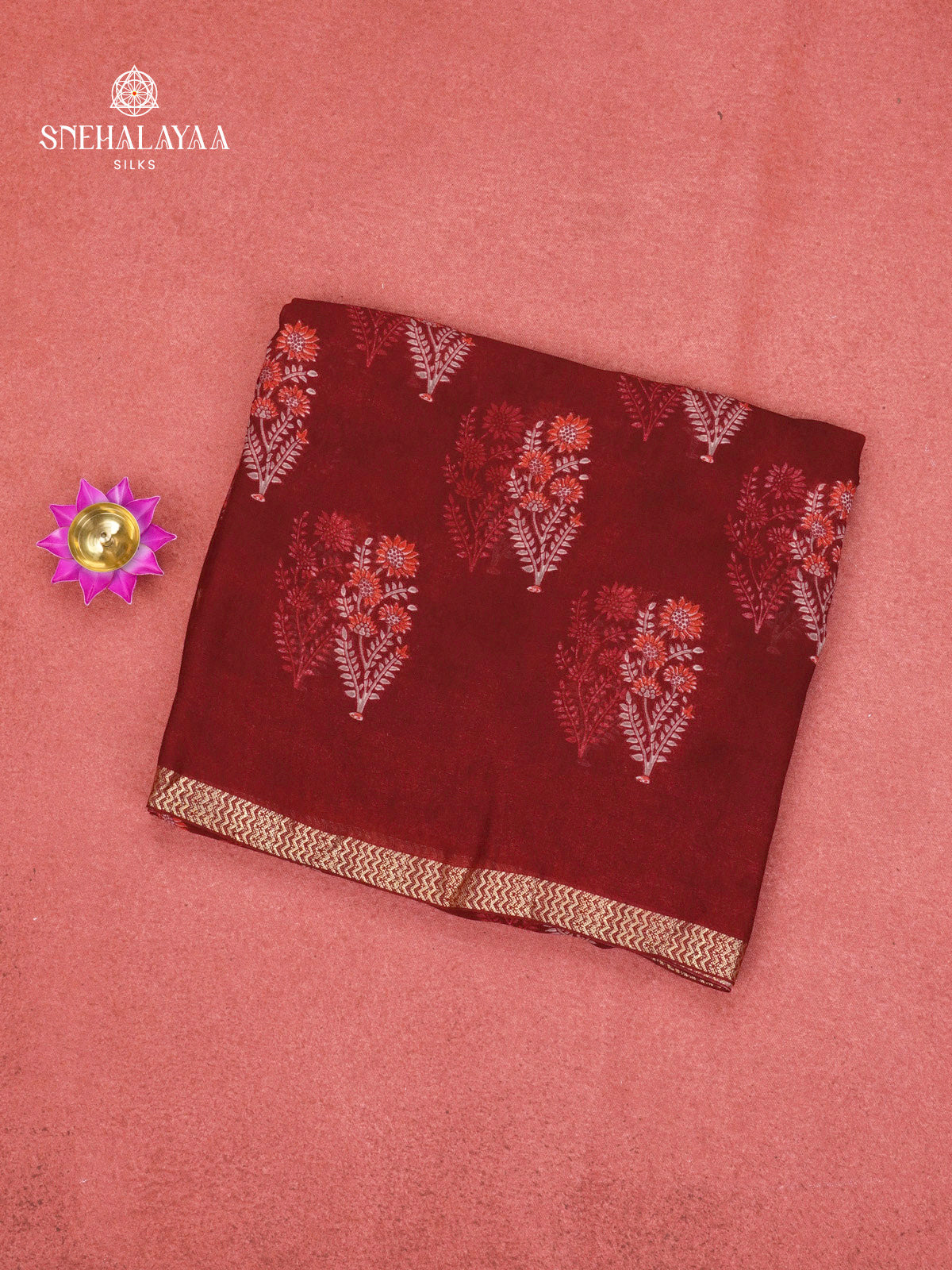 Maroon Dola Silk Saree