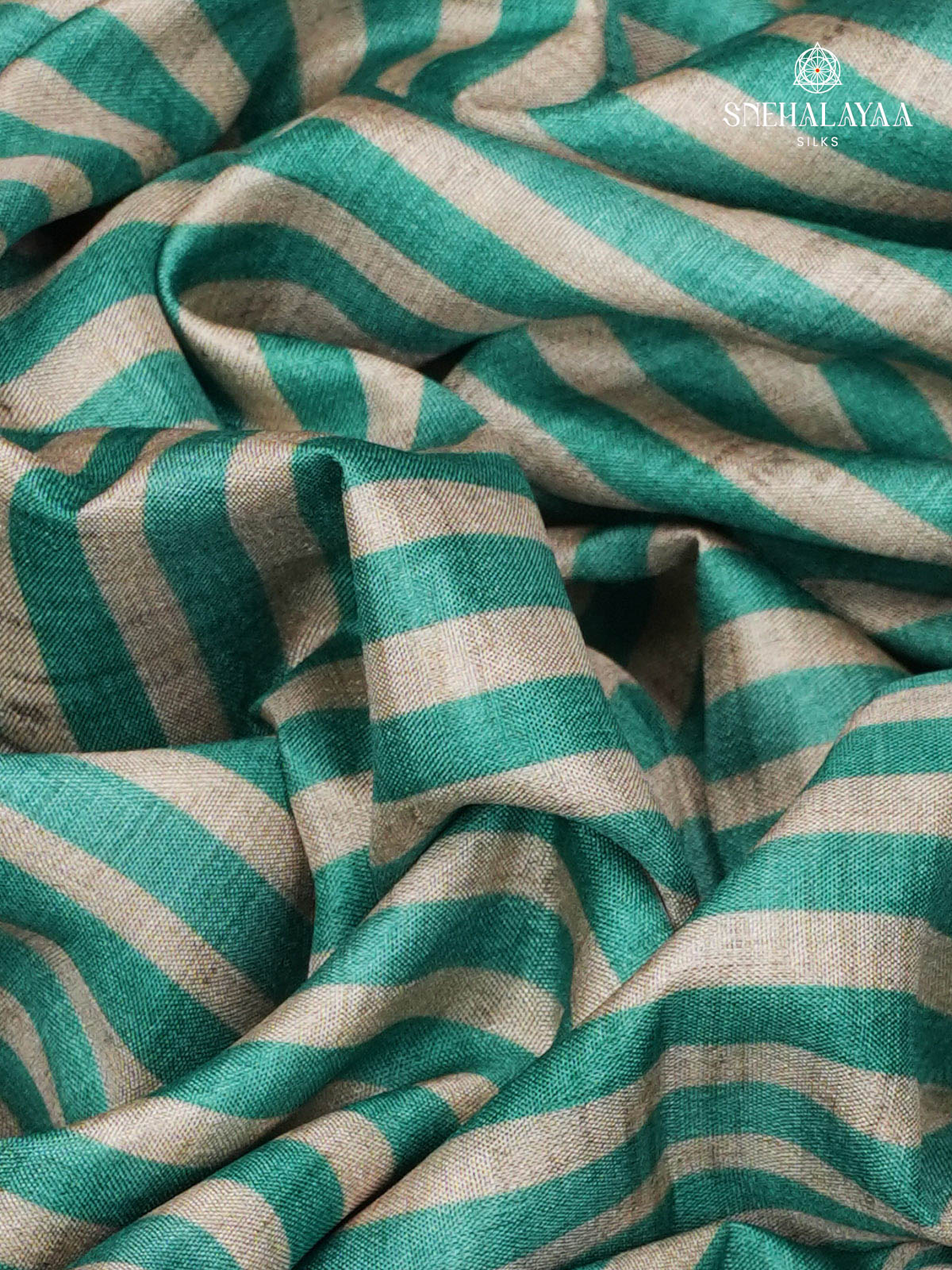 Off White Printed Tussar Saree