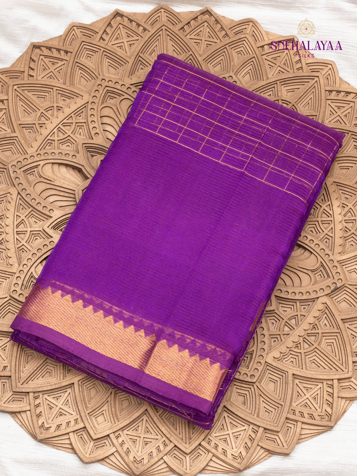 Purple Mangalagiri Silk Cotton Saree