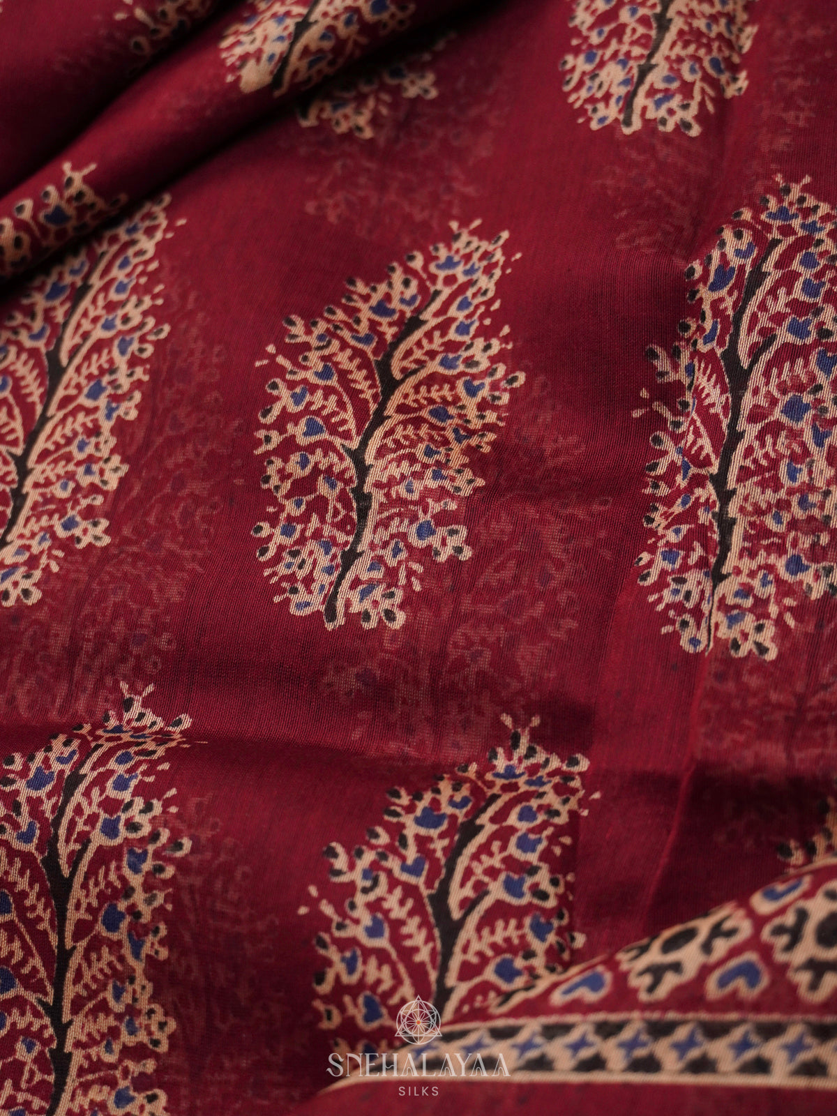 Maroon Chanderi Saree