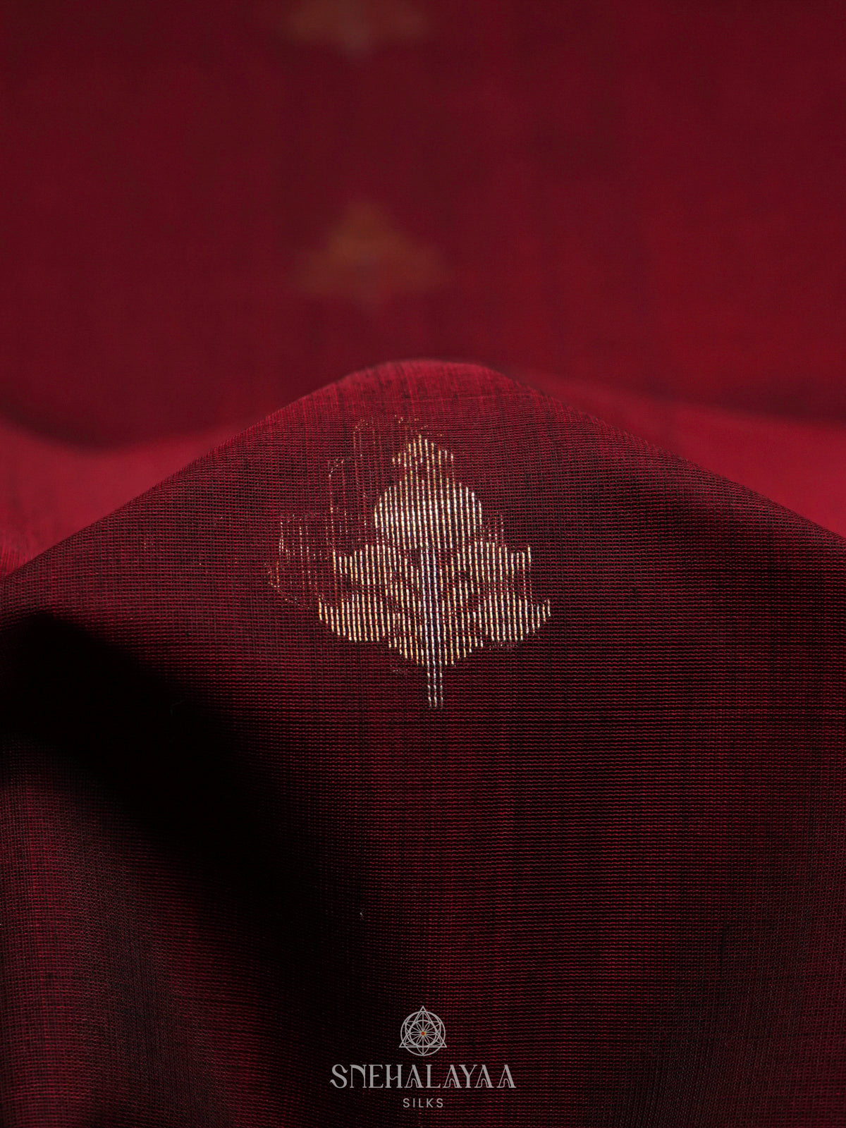 Maroon Kora Silk Cotton Saree