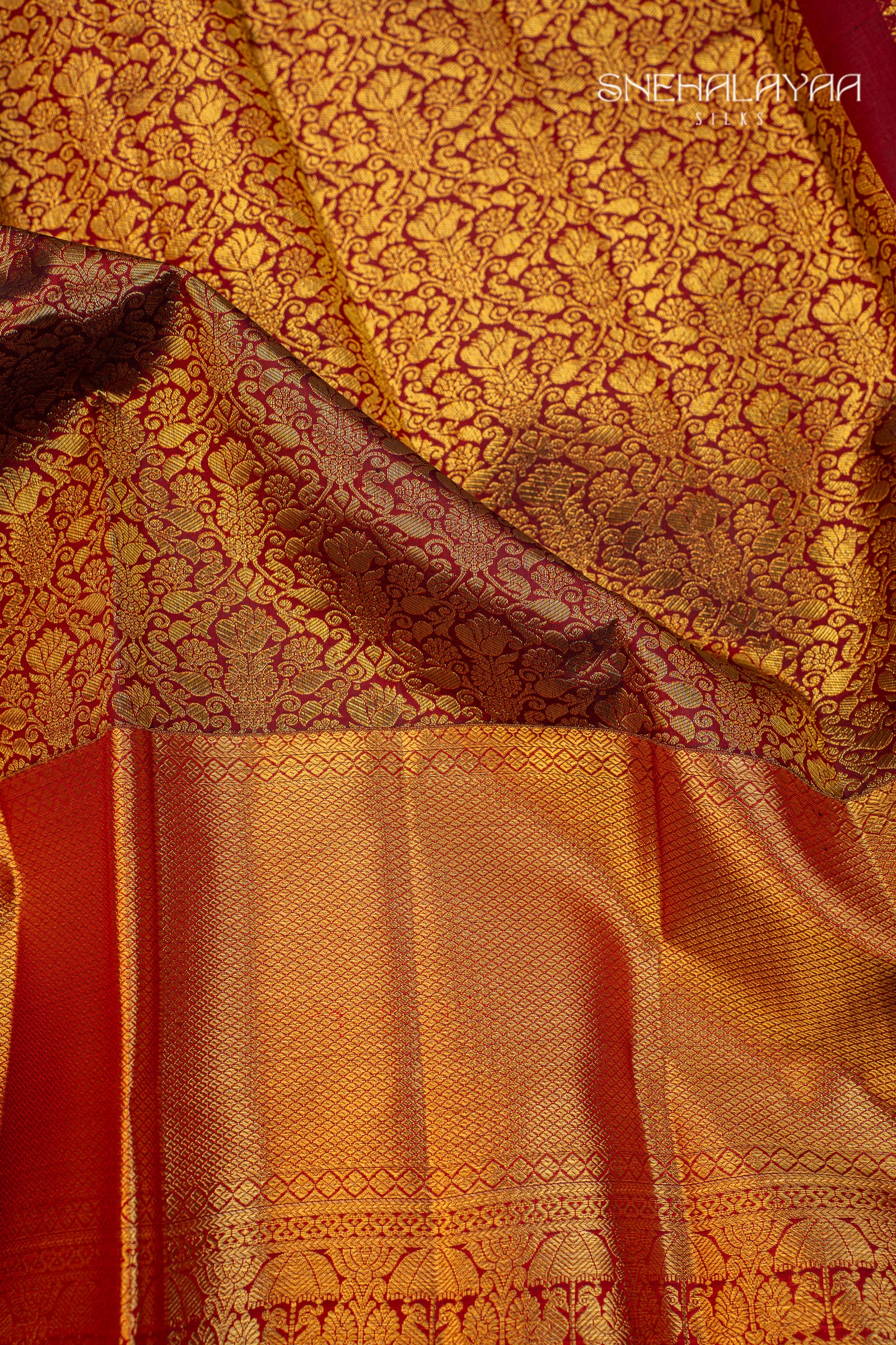 Maroon Kancheevaram Silk Saree