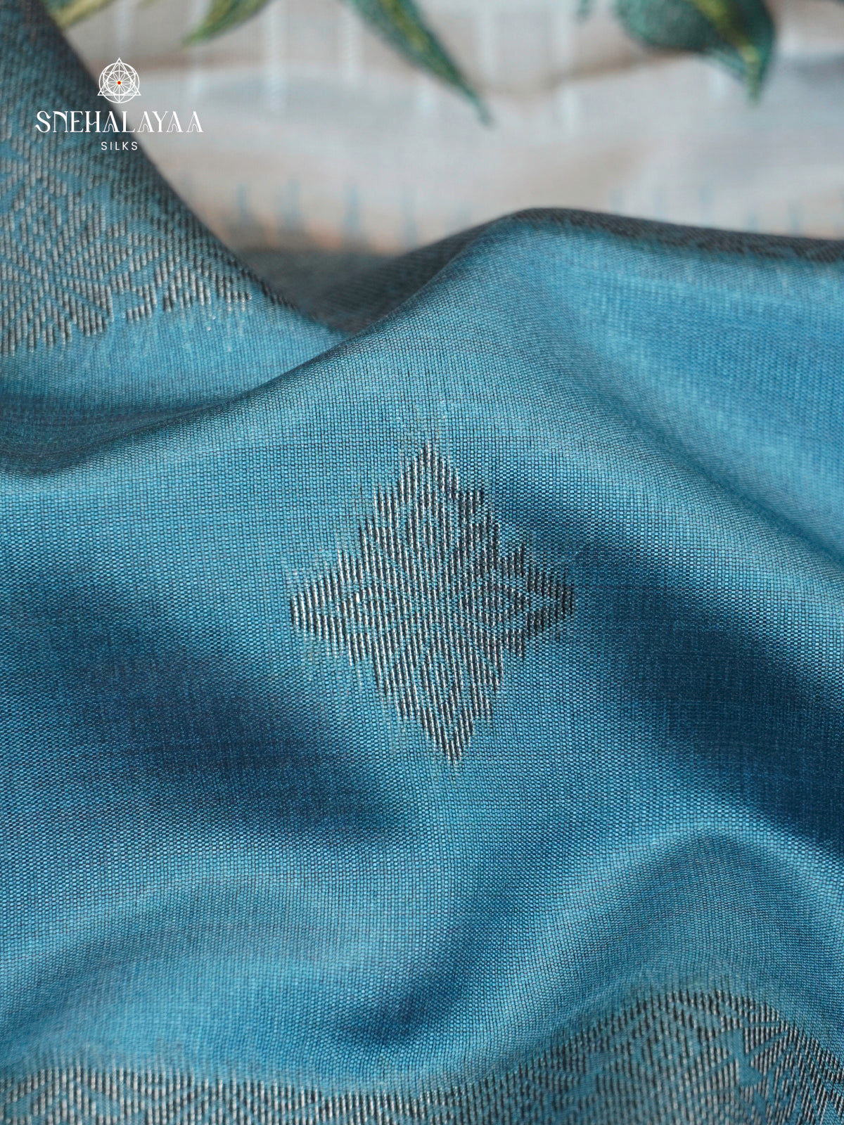 Ice Blue Jute Saree