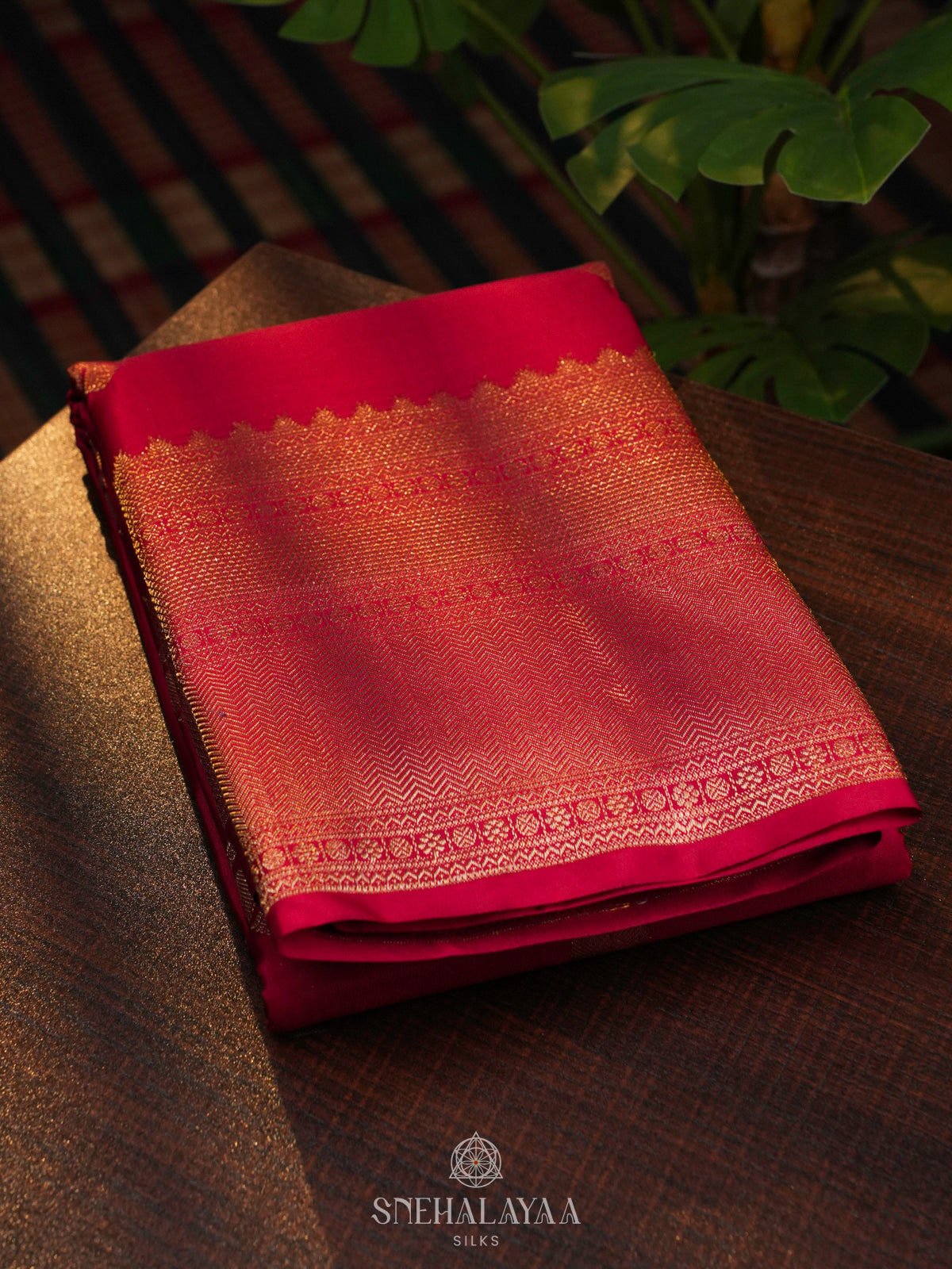 Wine Red Kanjivaram Silk Saree