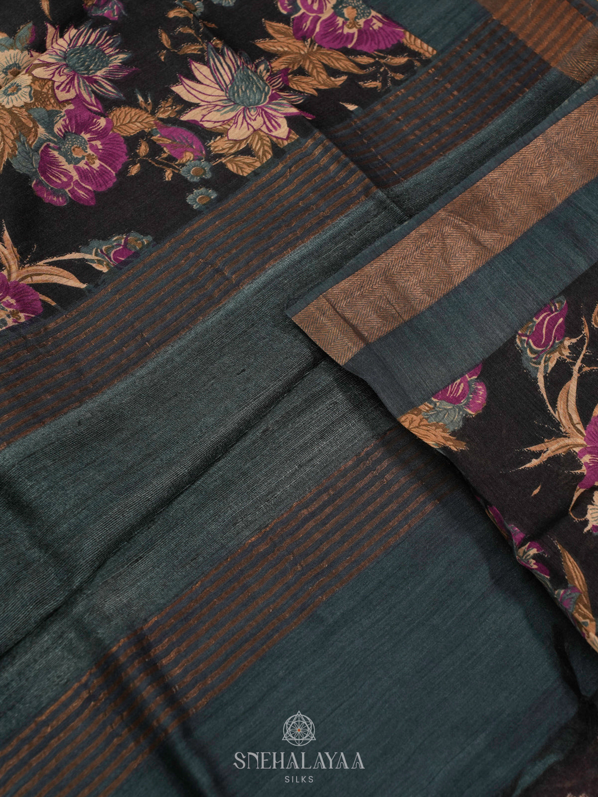 Black Chanderi Saree