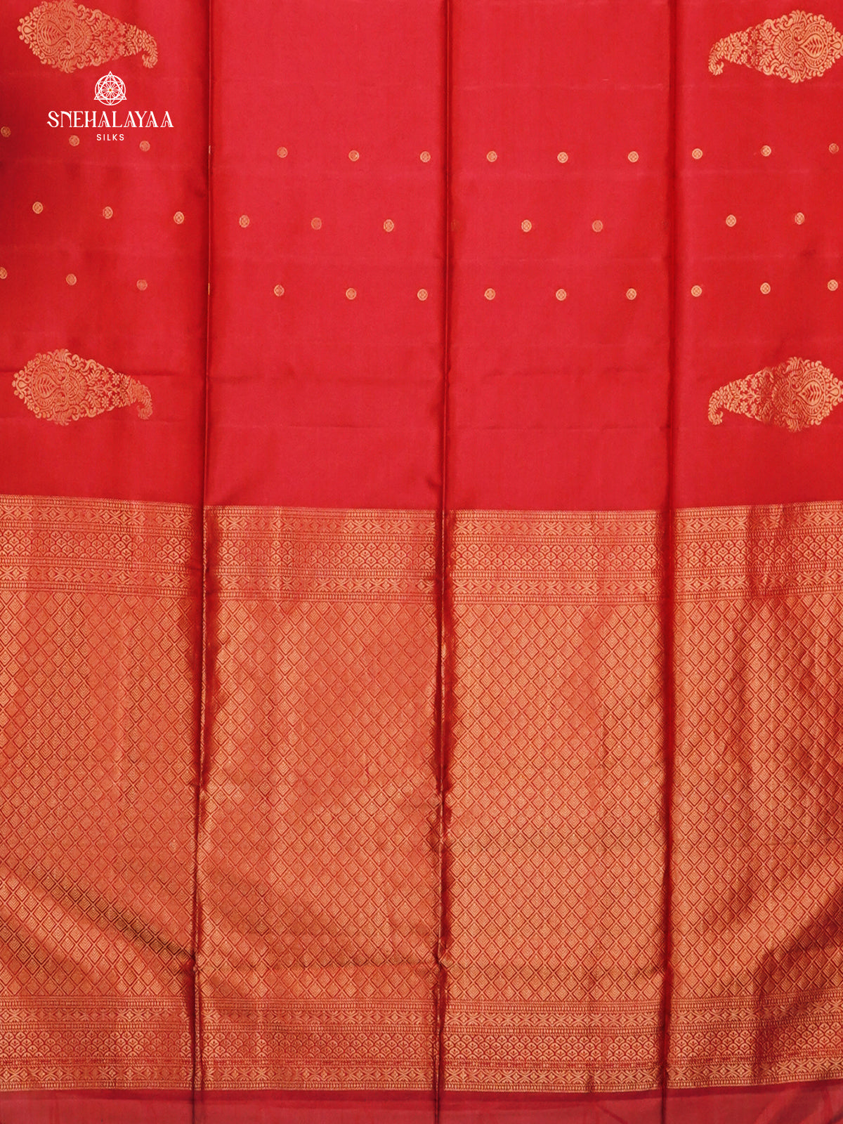 Red Borderless Kanjivaram Soft Silk Saree