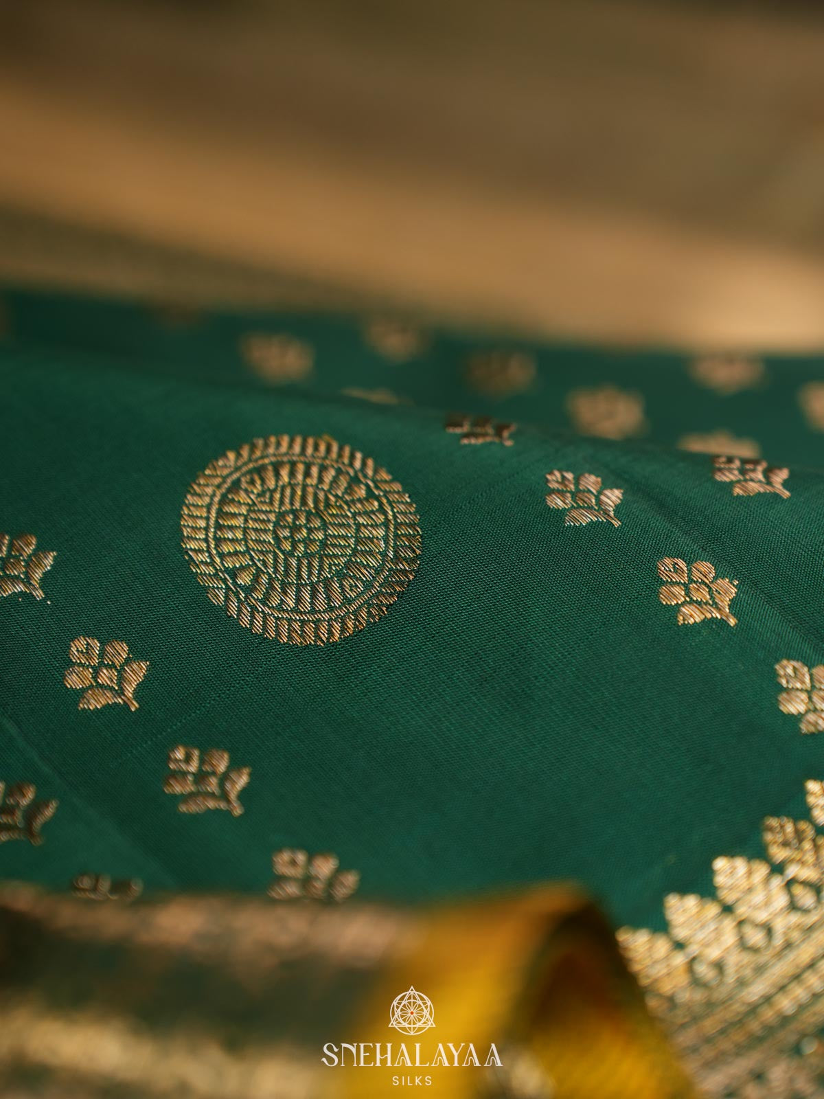 Forest Green Kanjivaram Silk Saree