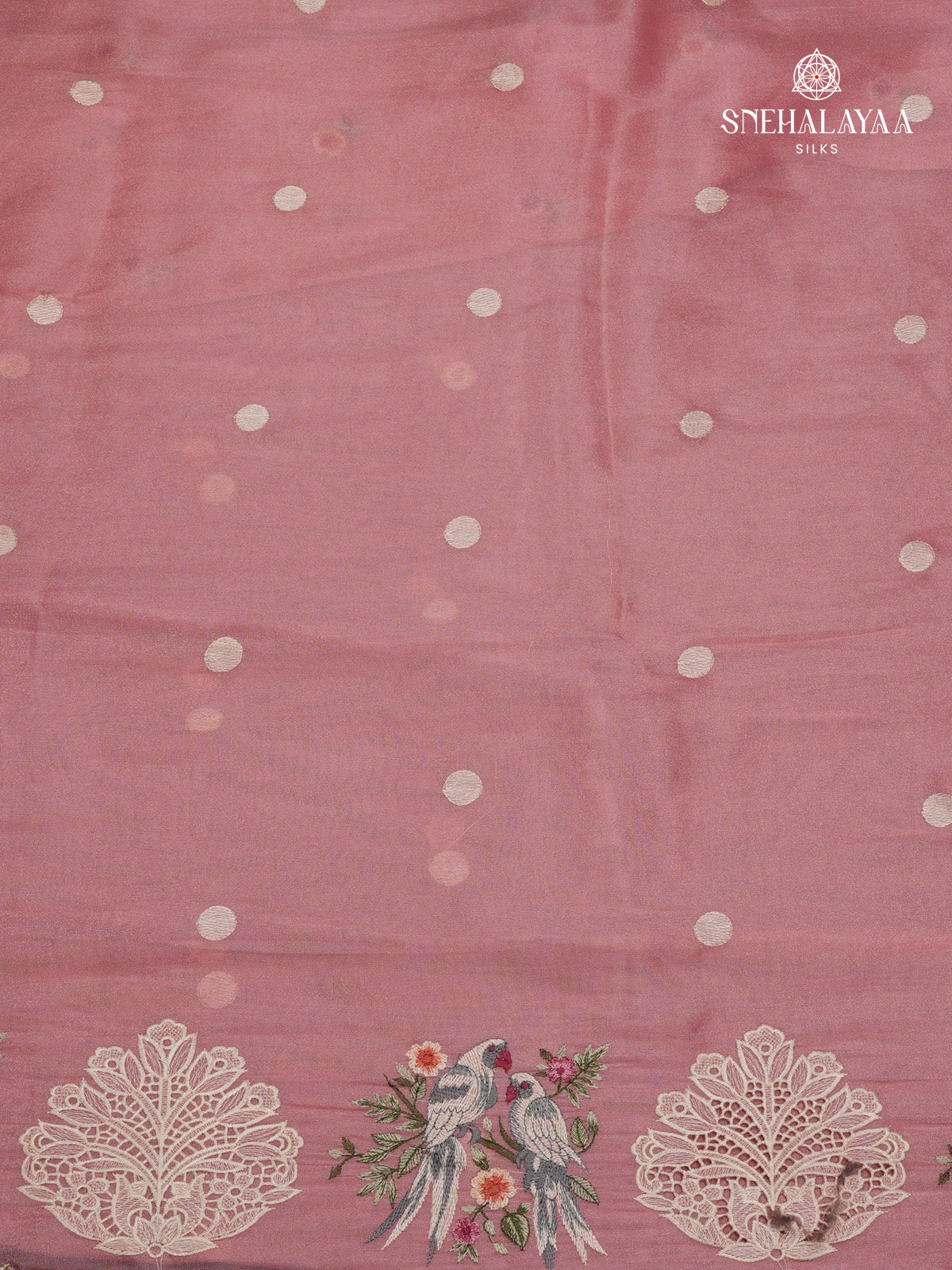 Pastel Pink Embroidery Designer Saree