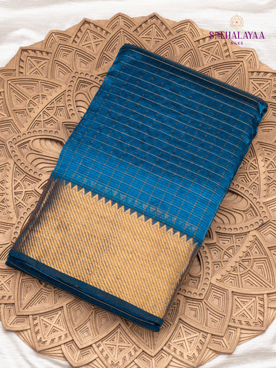 Blue Mangalagiri Silk Cotton Saree